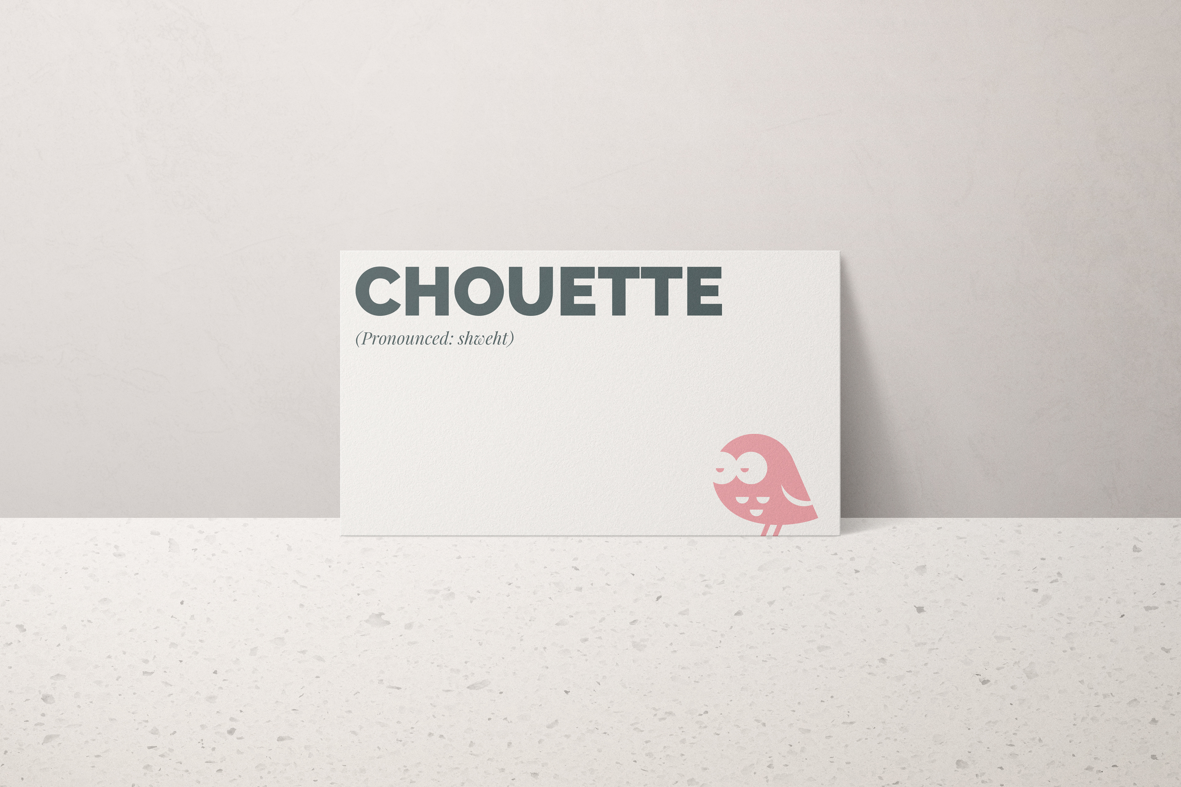 Business card for chouette cakes