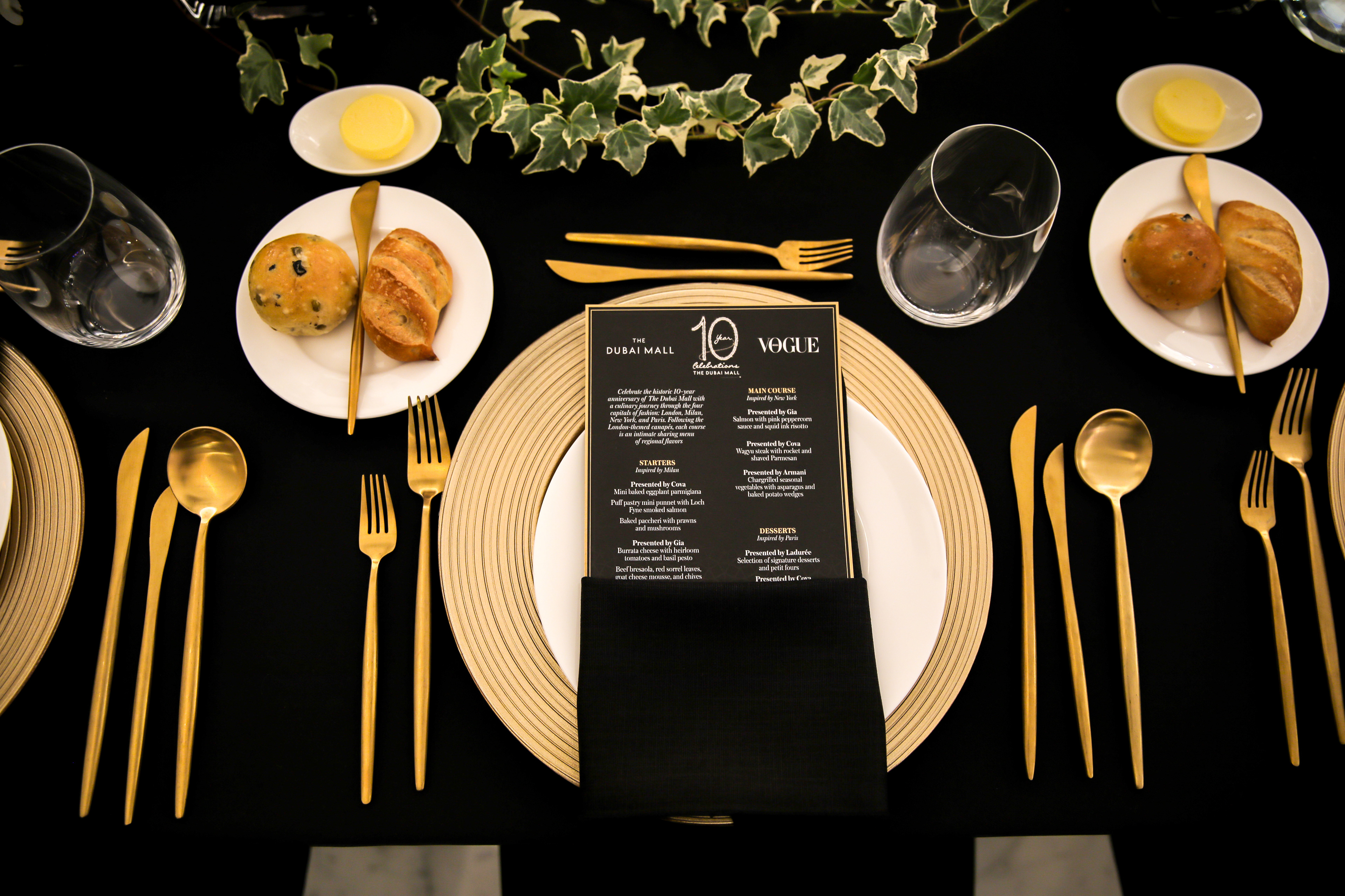 Dinner menu