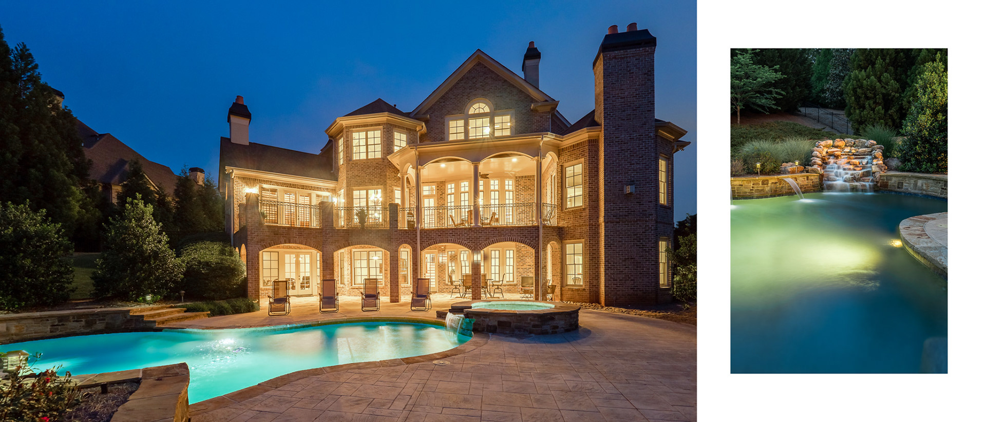 Captivating twilight photograph of 110 Manor Lake Court by Alpharetta Photography, LLC.