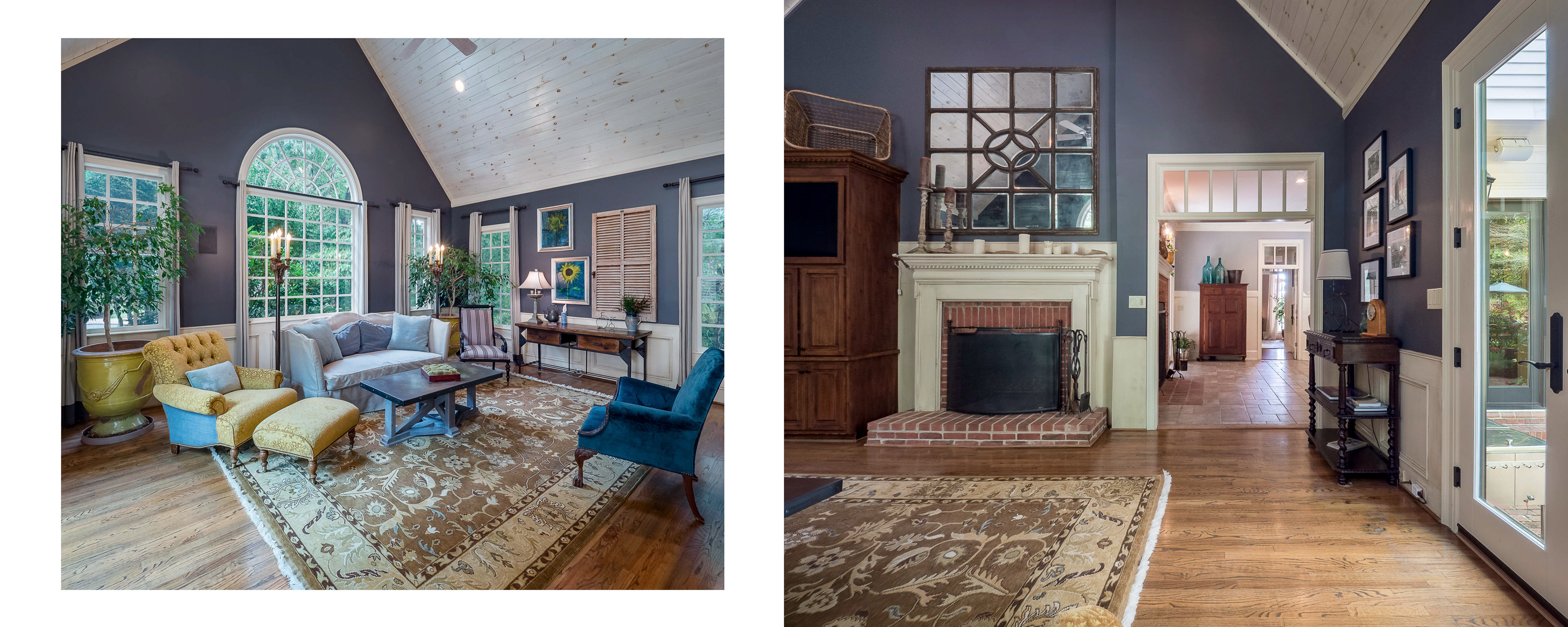 Professional real estate photography of great room in Milton, GA.