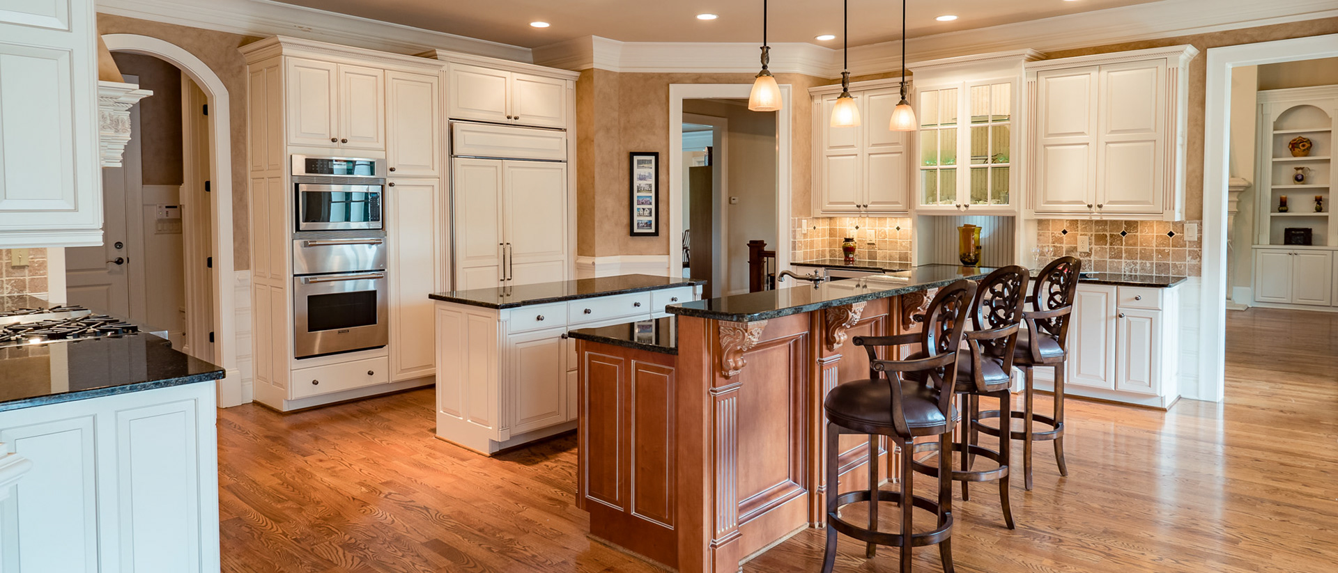 Attention to detail is evident in this photograph of a gourmet kitchen in Milton, GA.  Residential real estate photography services for 110 Manor Lake Court provided by Alpharetta Photography, LLC 