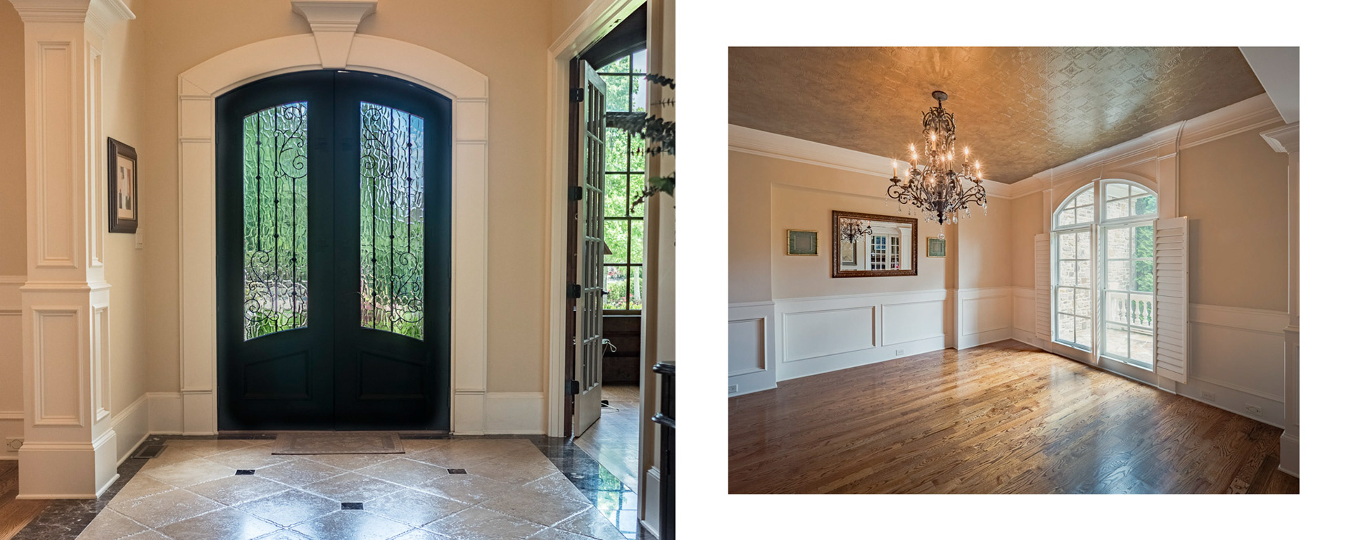 Foyer of home at 110 Manor Lake Court, photographed by Alpharetta Photography, LLC.