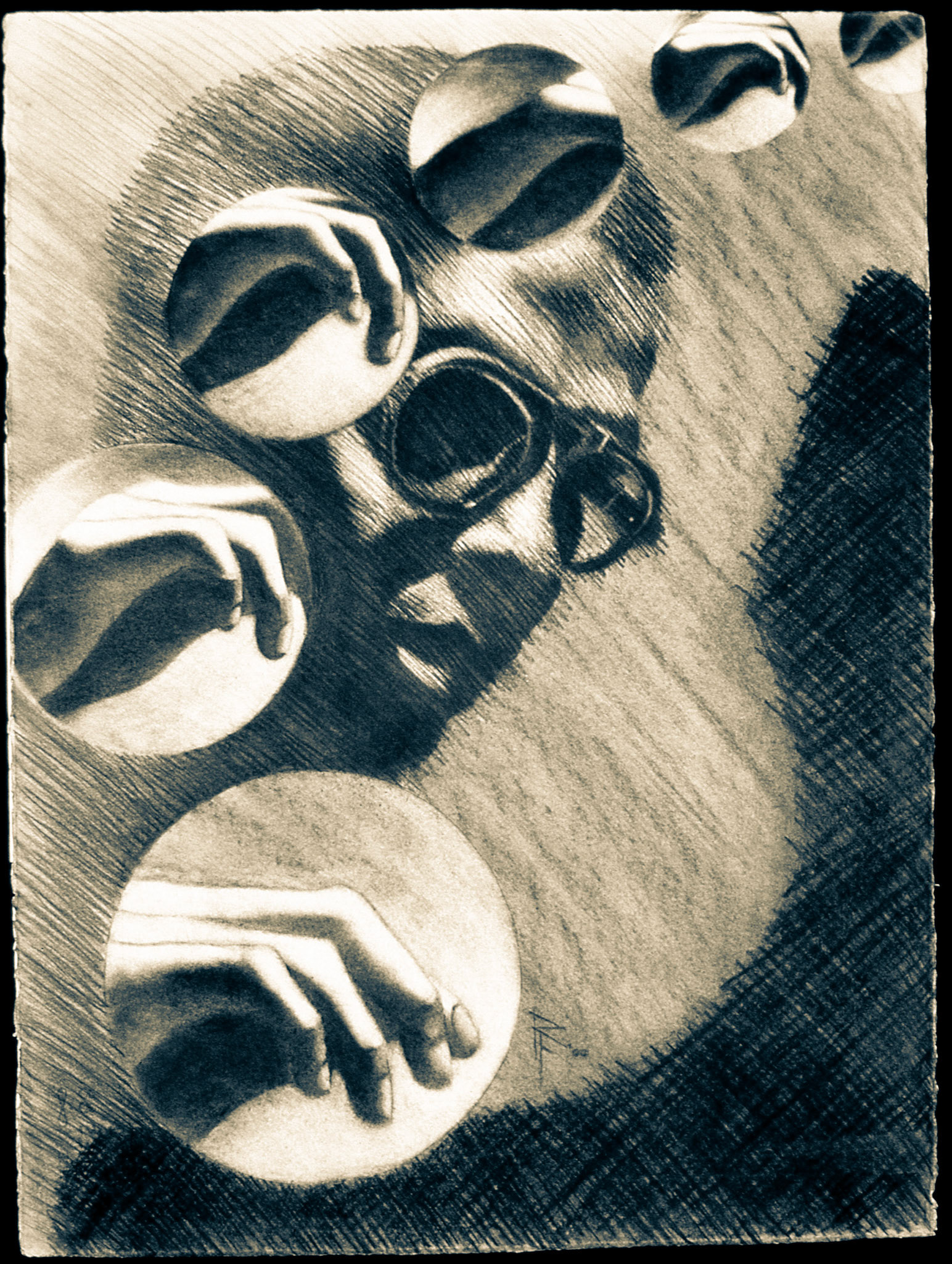 Young Monk (charcoal)
