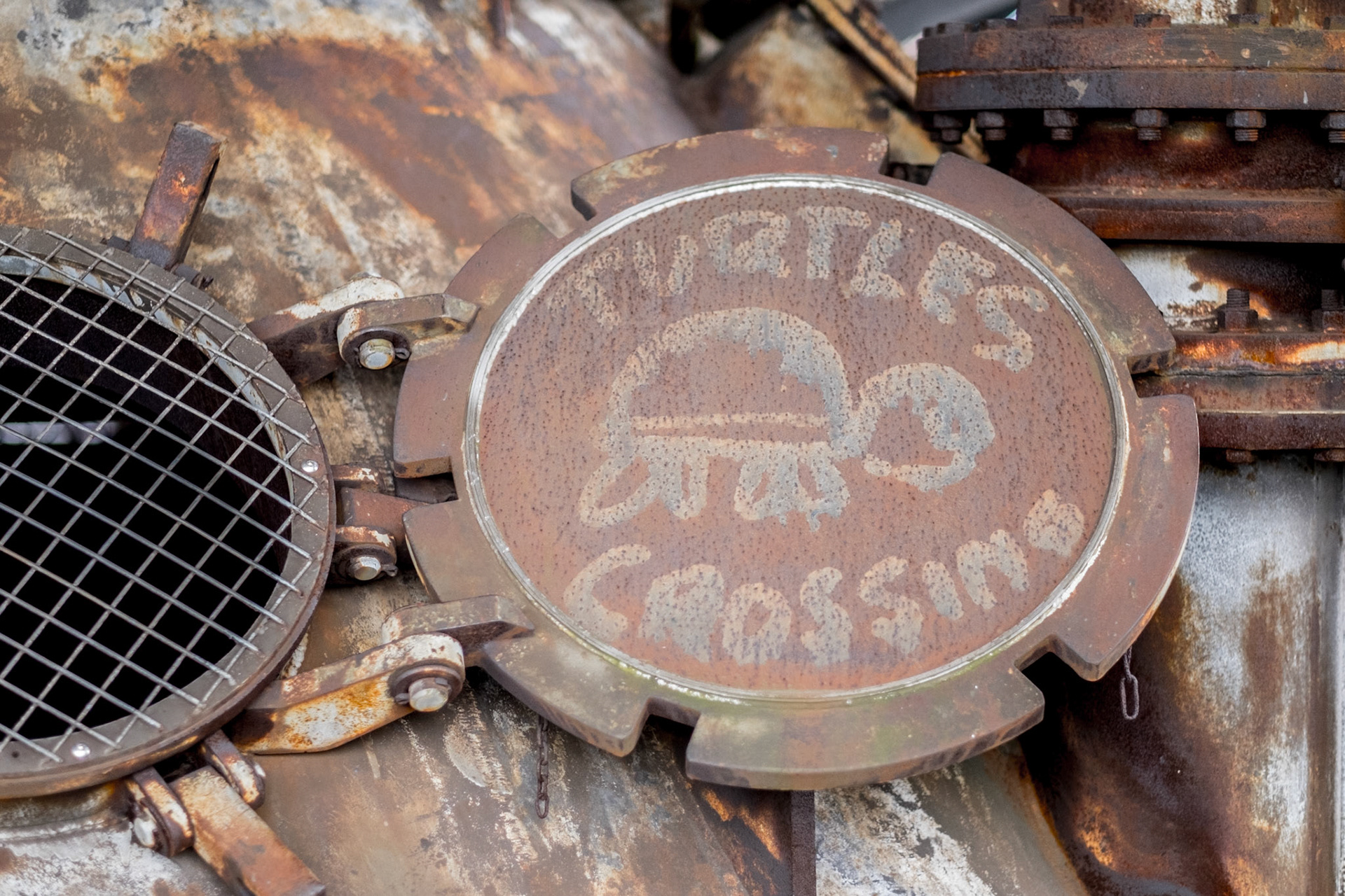 Somebody dignified forgotten industrial achievement with a modern kind of art.