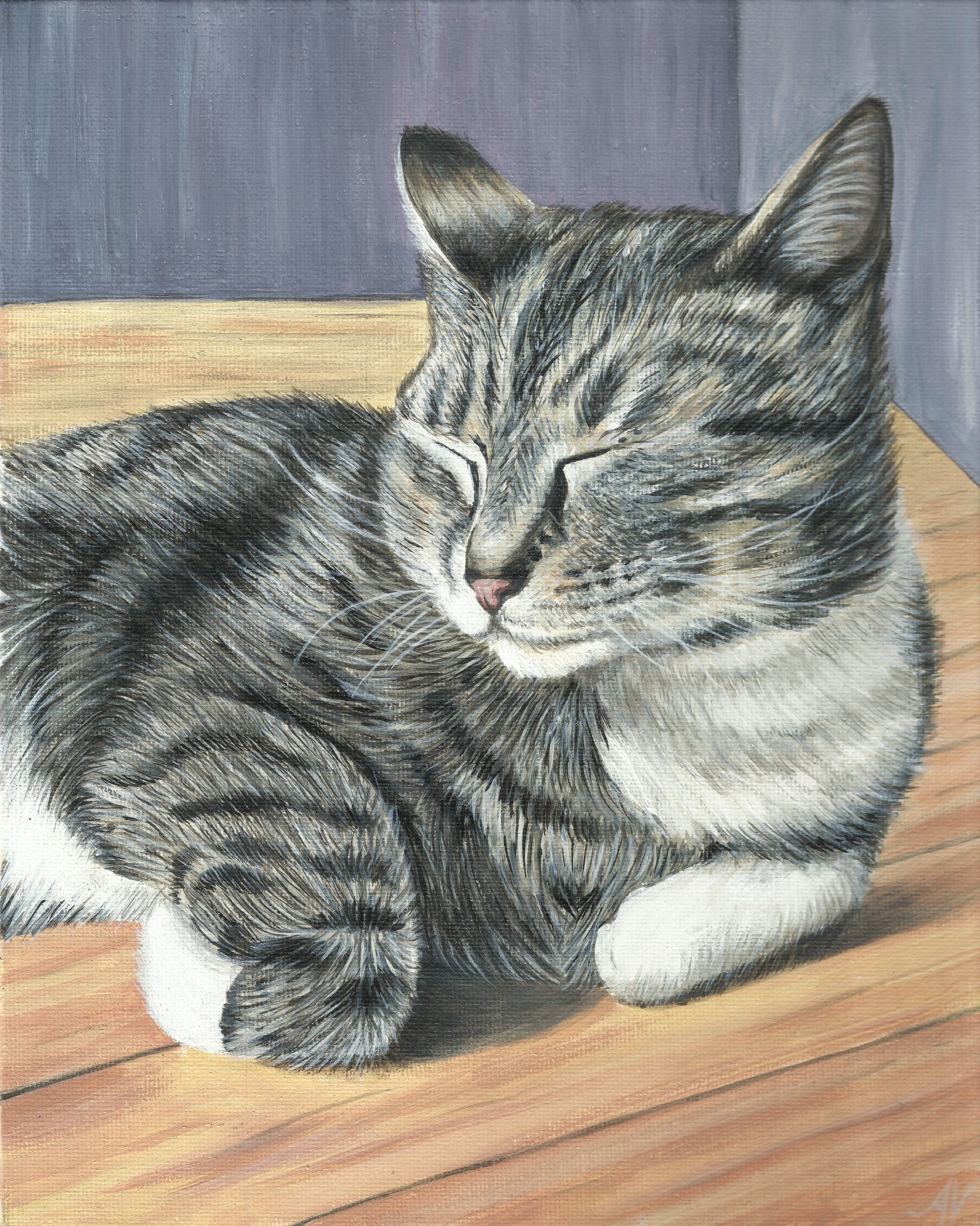 Sox - Acrylic on Canvas Panel - 8x10