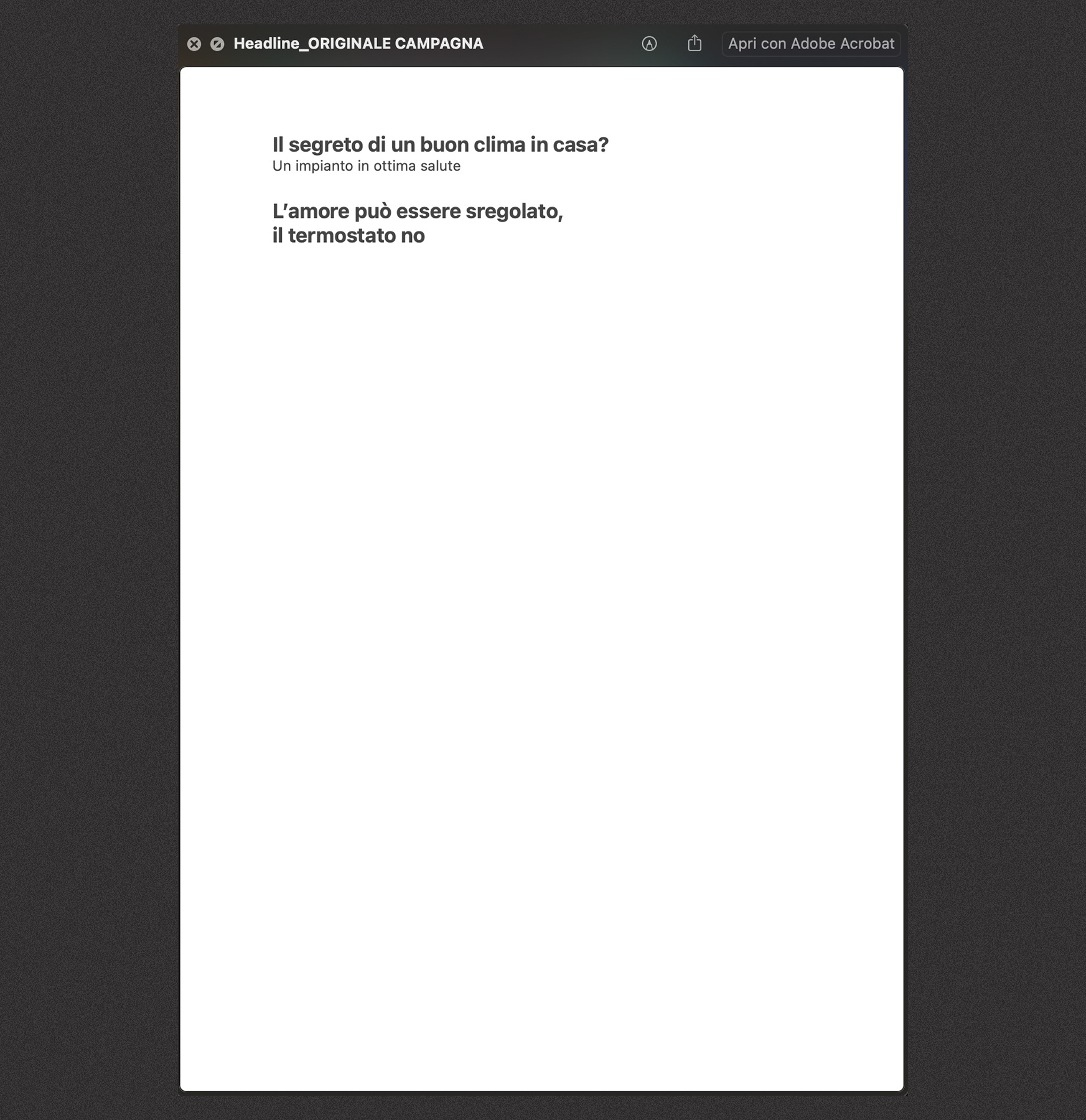 APPUNTI DI HEADLINE PER LA CREATIVITA' DELLA CAMPAGNA N.02