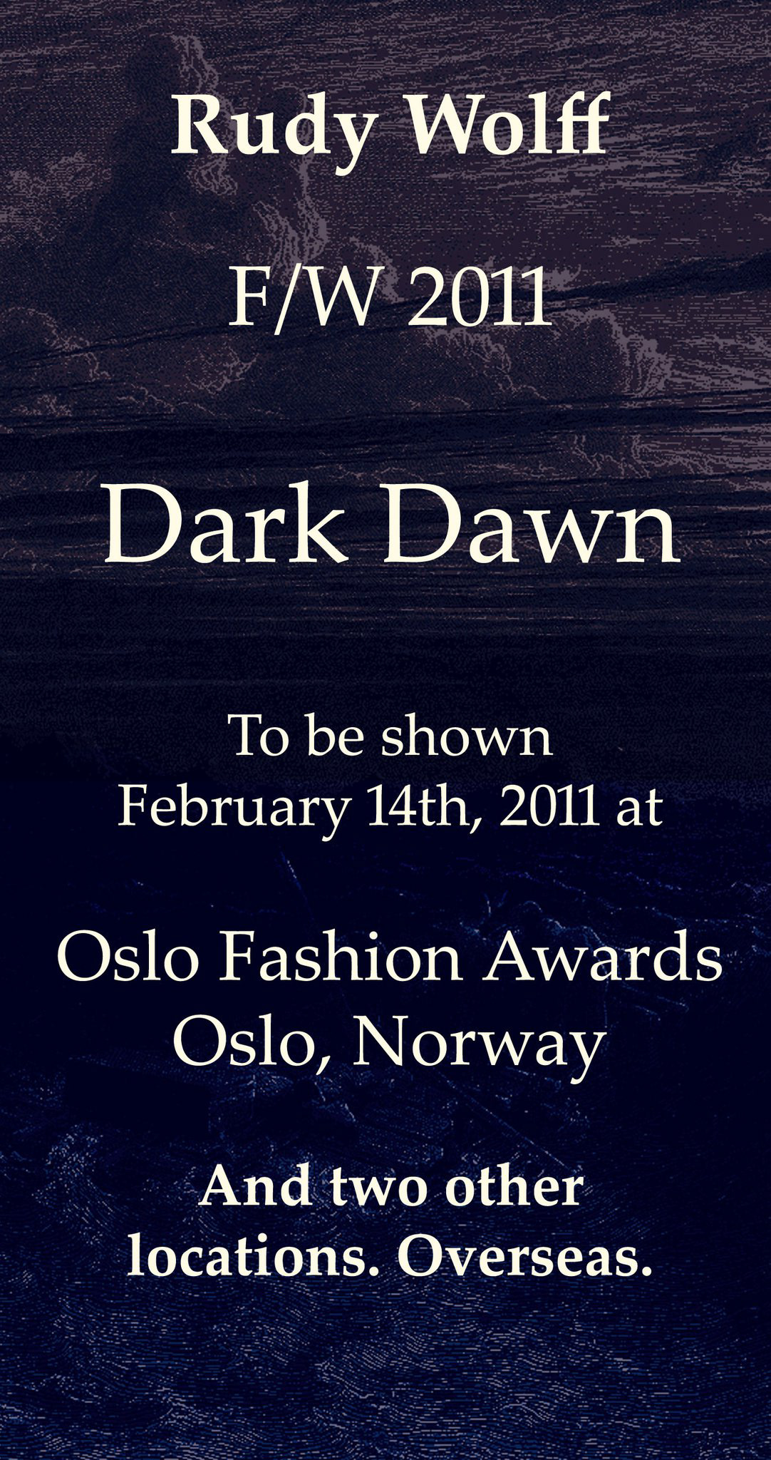 The Dark Dawn A/W 2011 teaser. © Rudy Wolff.