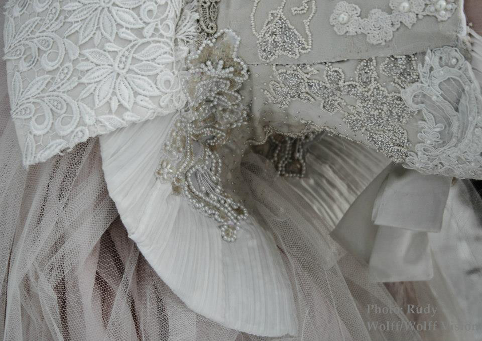 A Winter/The Brightest Day corset shown twice in Paris, here behind the scenes at a shoot with the Norwegian photographer  Ole Christian Eklund, Maridalen, Oslo, mid 2010s. © Rudy Wolff.