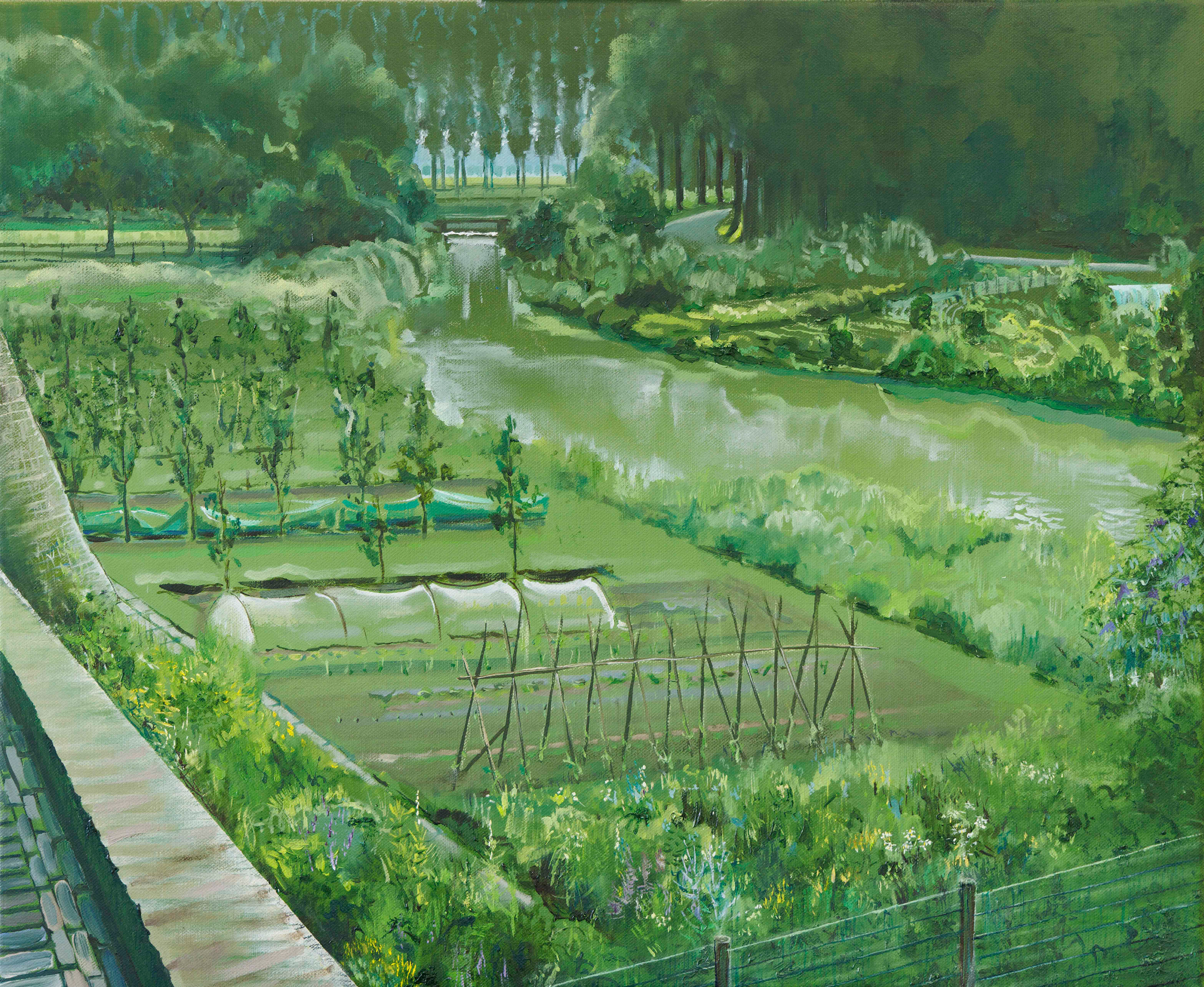 'tuintjes aan de Korne' - 80x65 cm - olieverf