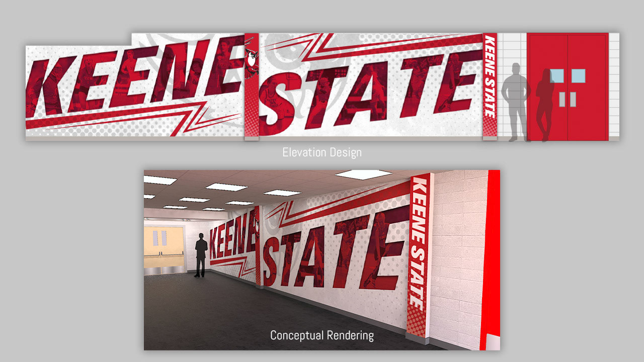Keene State Hallway Collage Concept (AMI Graphics)
