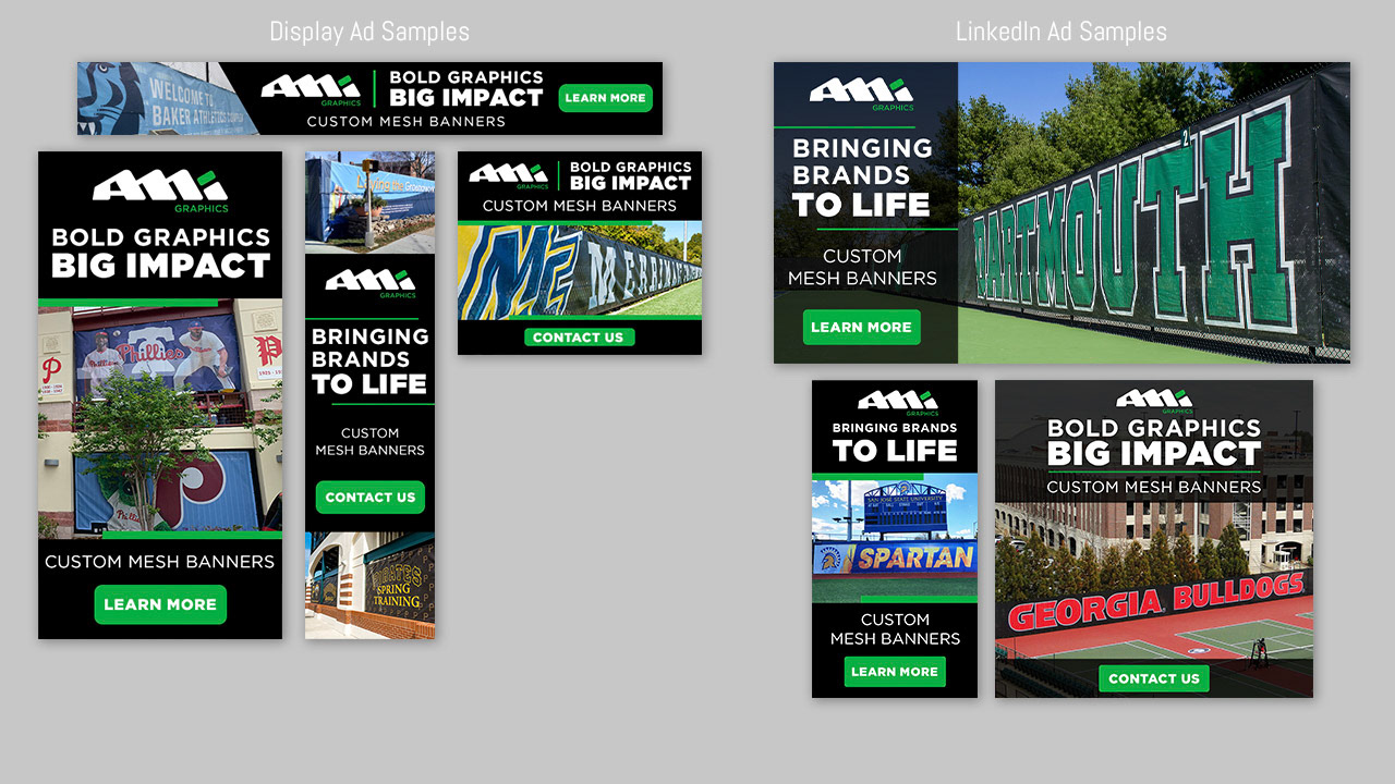 AMI Graphics Mesh Banner Digital Ad Campaign Samples