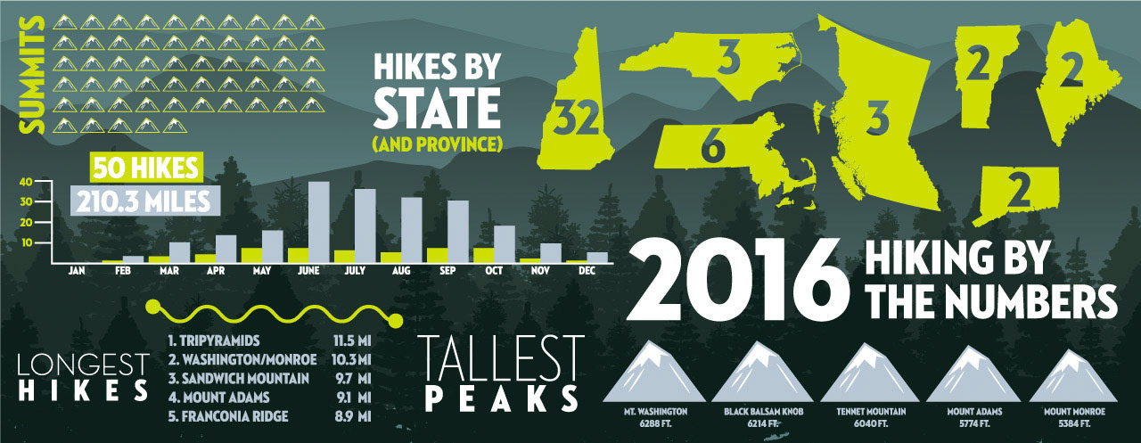 2016 Personal Hiking Infographic