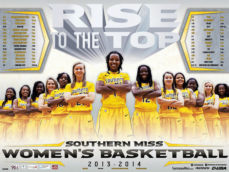 2013-14 Southern Miss WBB Schedule Poster