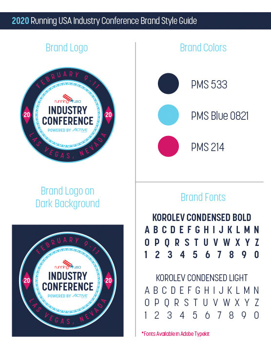 2020 Running USA Industry Conference Brand Style Guide