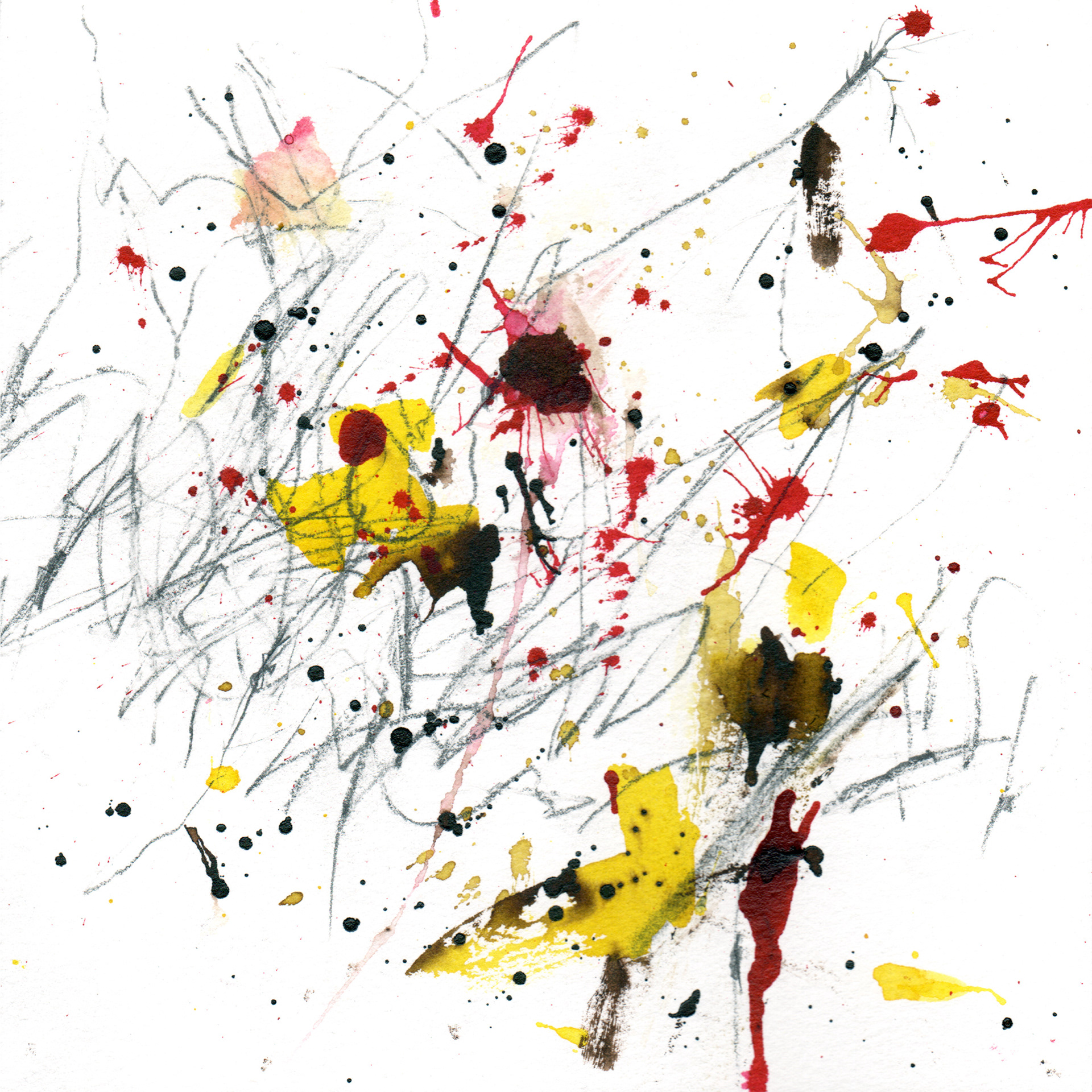 Part of Moving Drawing #1 Project – NC8x8 Drawing #5, 2021, 8"x8", pencil and color ink