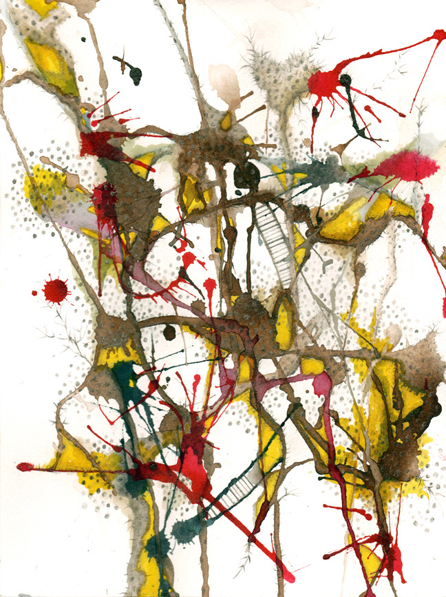NC Drawing #4, 2020, 12"x9", pencil and color ink