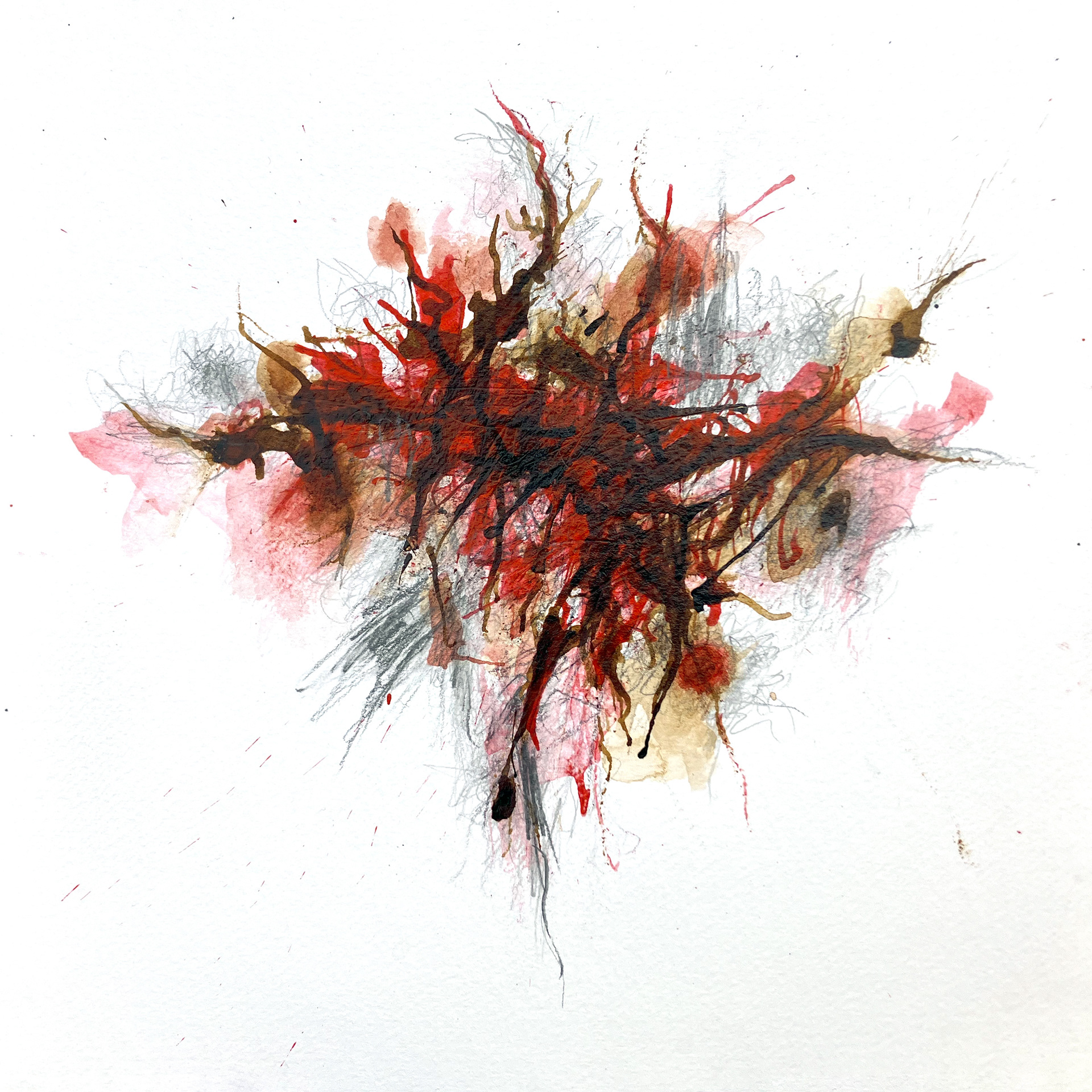 NC8x8 Drawing #26, November 20, 2023, 8"x8", pencil and color ink