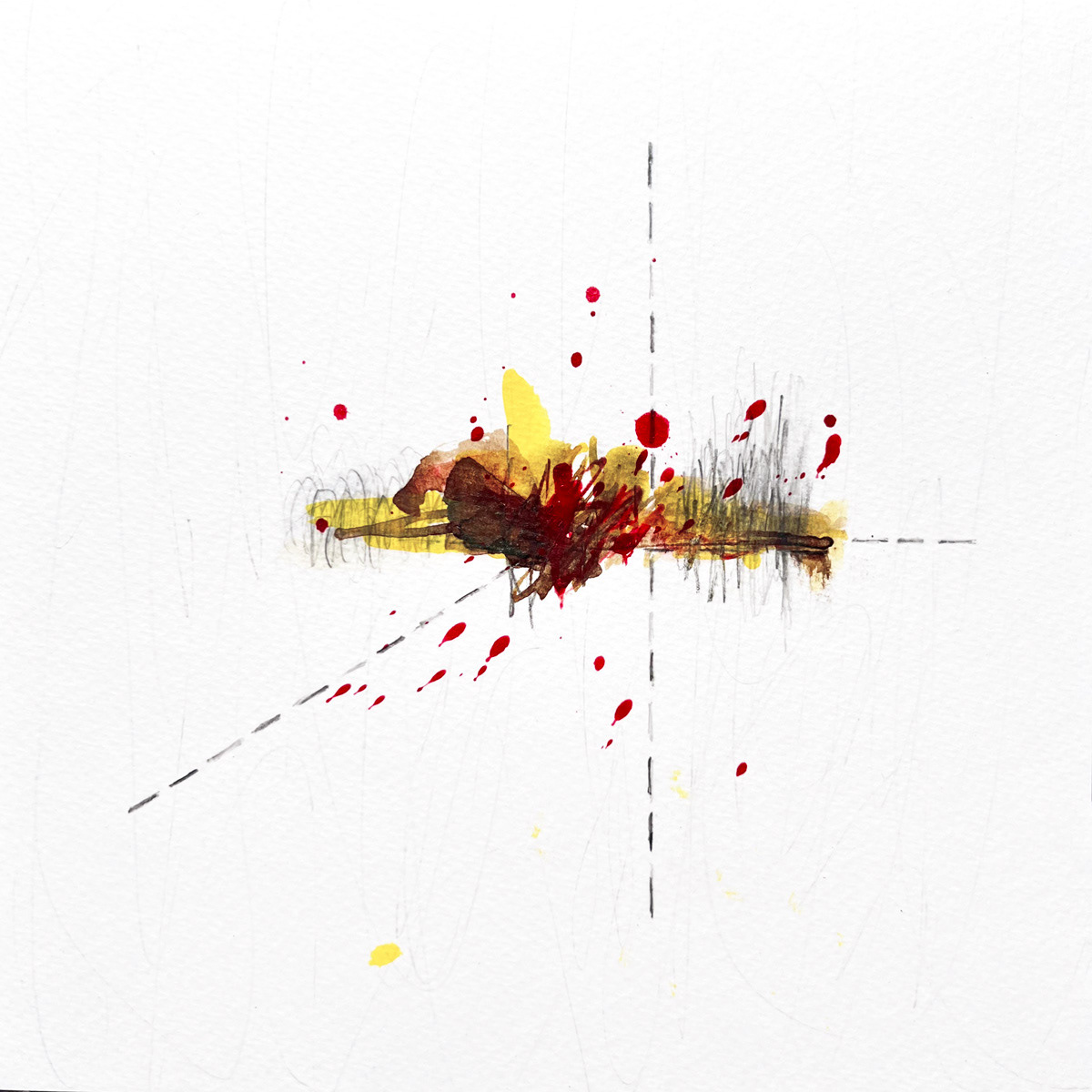 NC8x8 Drawing #46, Aug 03, 2025 8"x8", pencil and color ink