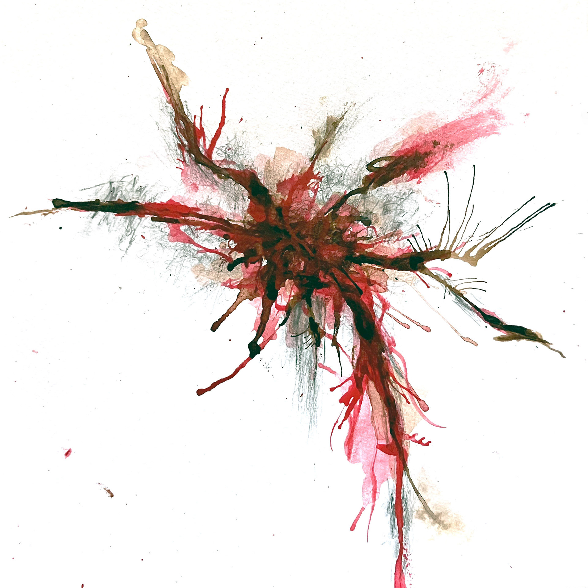 NC8x8 Drawing #27, November 29, 2023, 8"x8", pencil and color ink