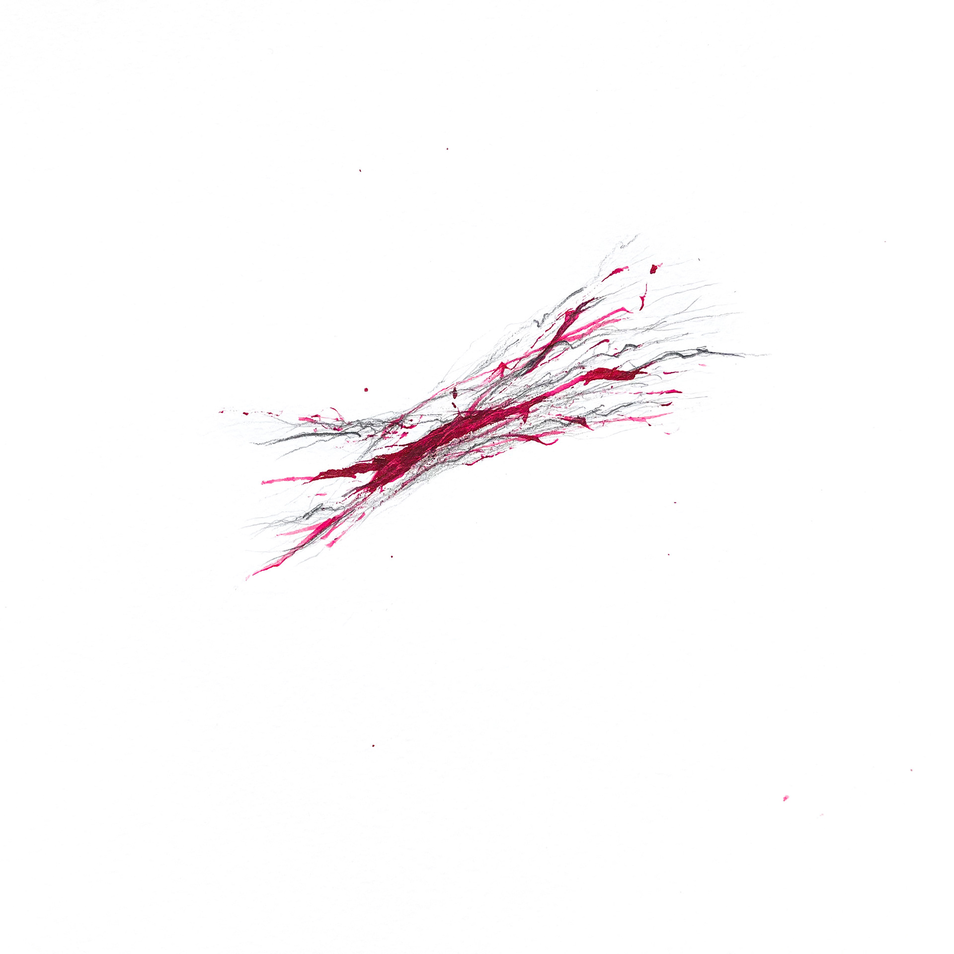 2023 8"x8" Drawing #S1, Music by Steve Roden "VIEW" album Track 4, Duration: 16:28, first time listening, same duration.