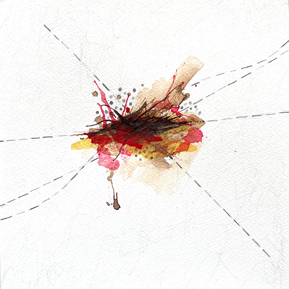 NC8x8 Drawing #49, Dec 30, 2025 8"x8", pencil and color ink