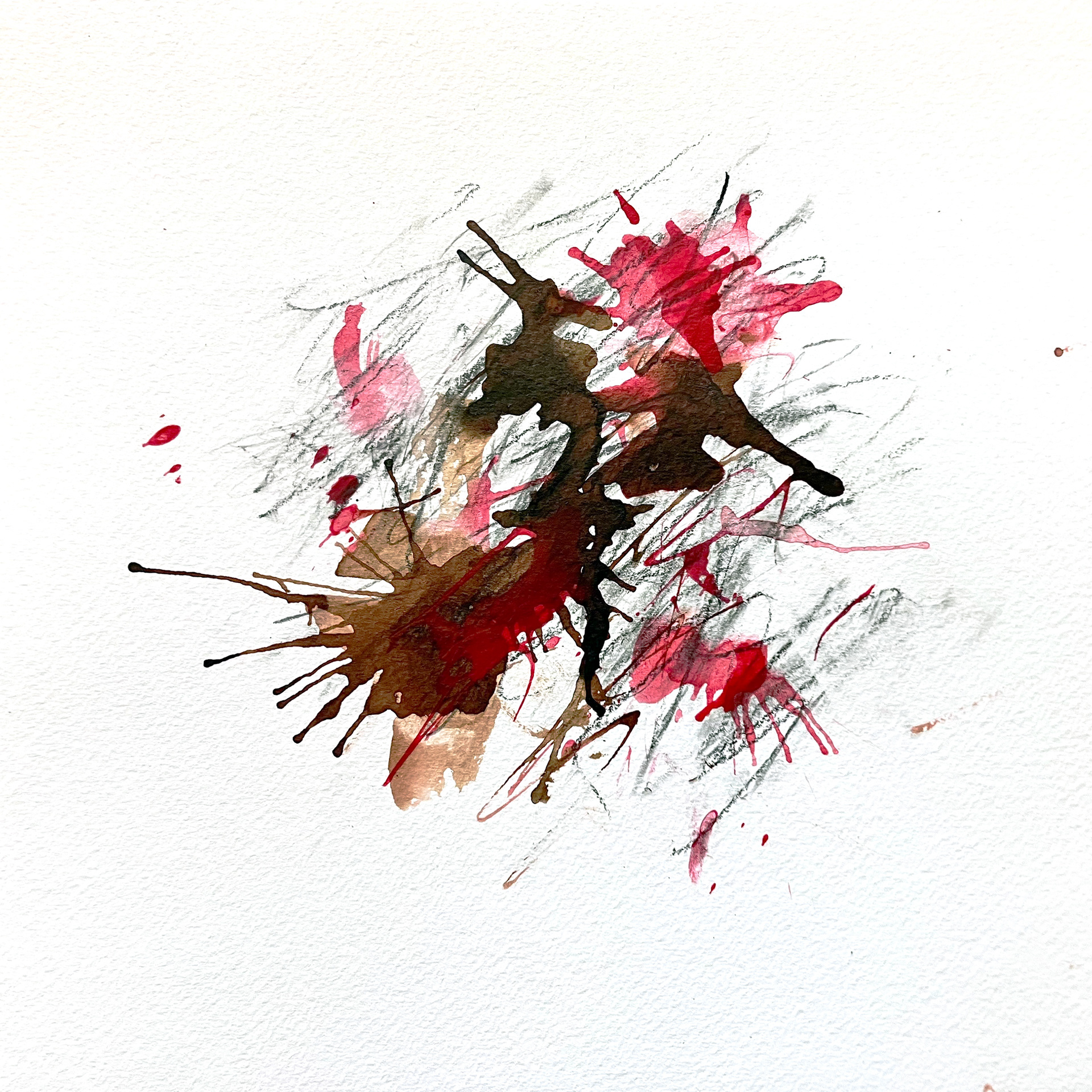 NC8x8 Drawing #25, October 26, 2023, 8"x8", pencil and color ink