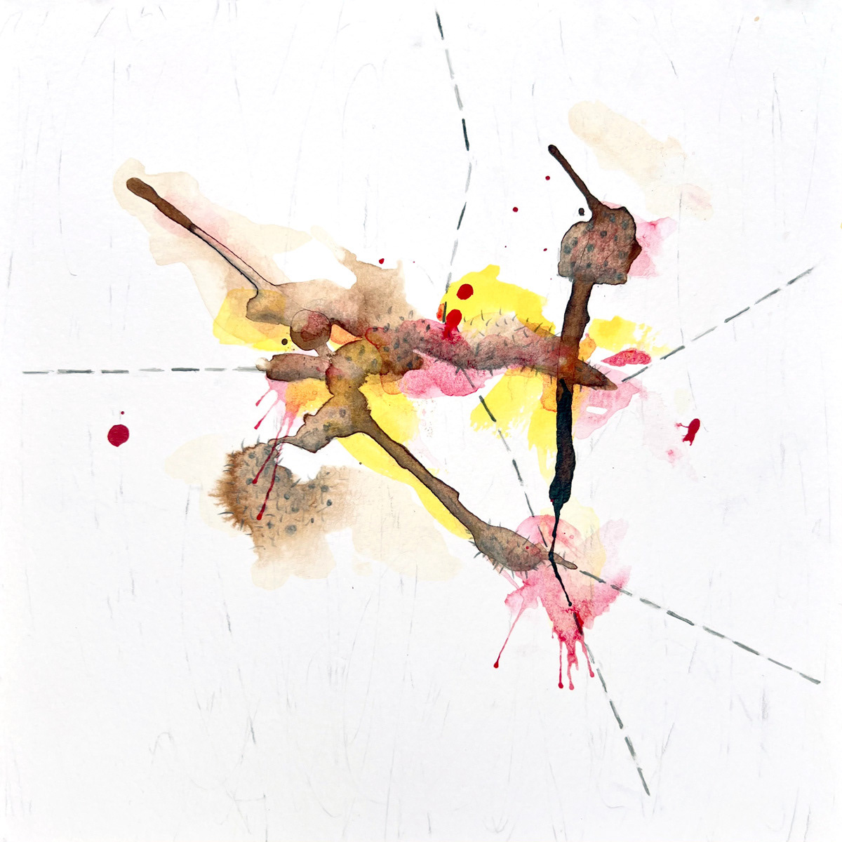 NC8x8 Drawing #48, Aug 22, 2025 8"x8", pencil and color ink