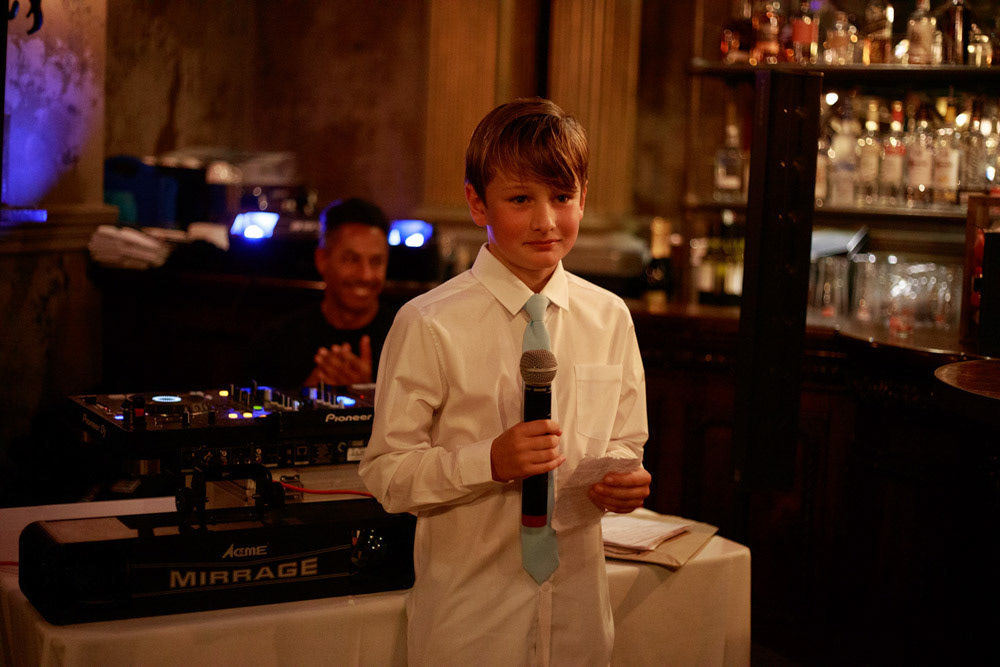 Groom’s son gives a heartfelt wedding speech