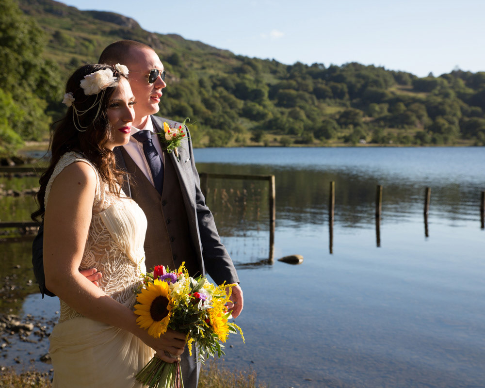 Romantic sunset portrait captured by Leeds wedding photographer at Yorkshire Wedding