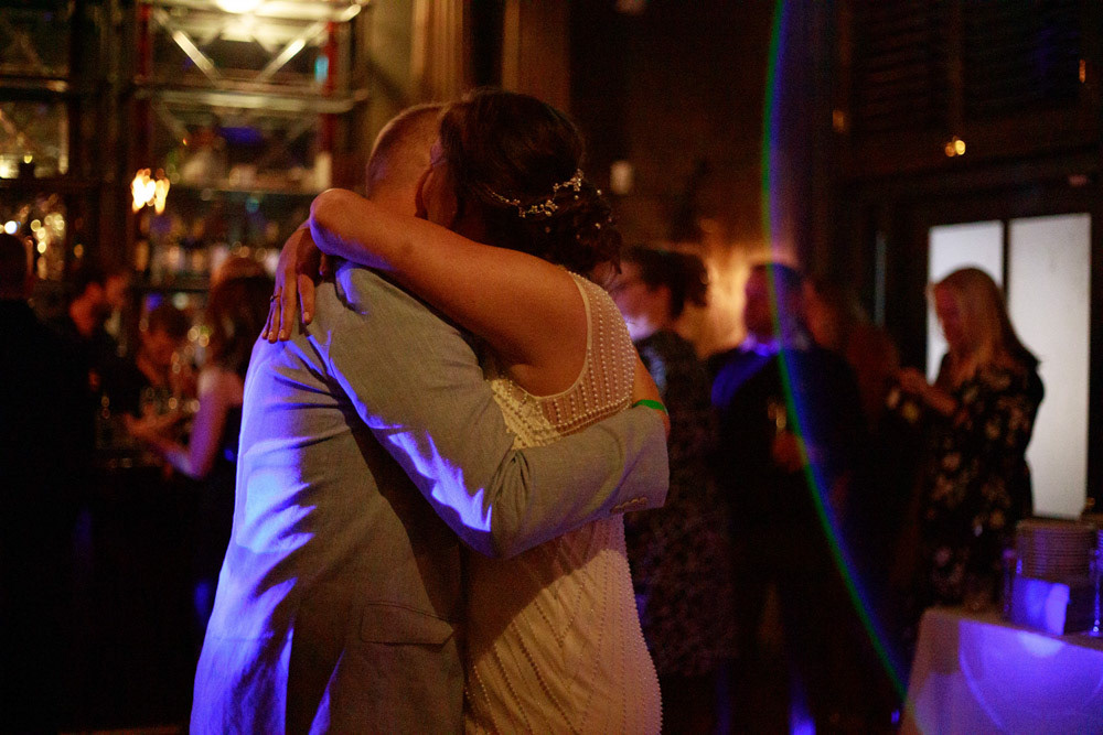 Bride and groom begin their first dance