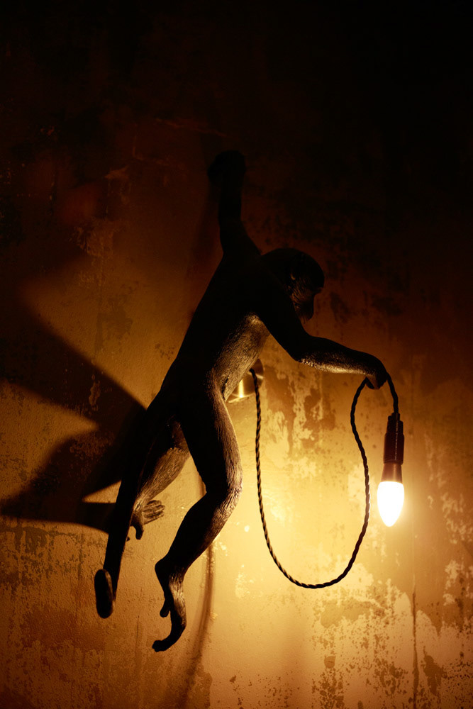 Monkey wall lamp at Lost & Found Leeds Club