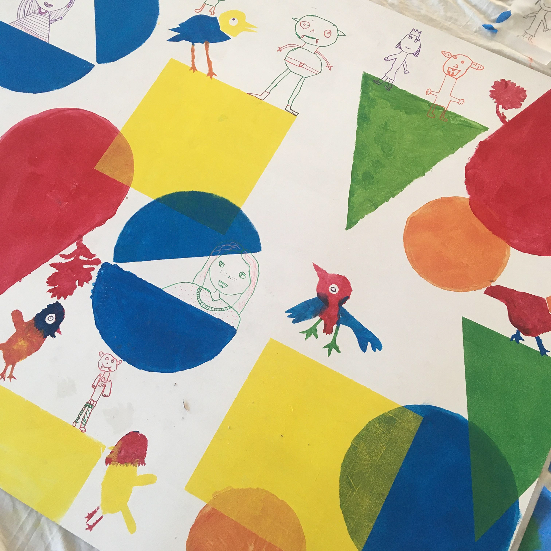 Emmanuelle Houssais illustratrice illustration graphiste graphisme album jeunesse exposition biodiversité atelier worshop pochoir