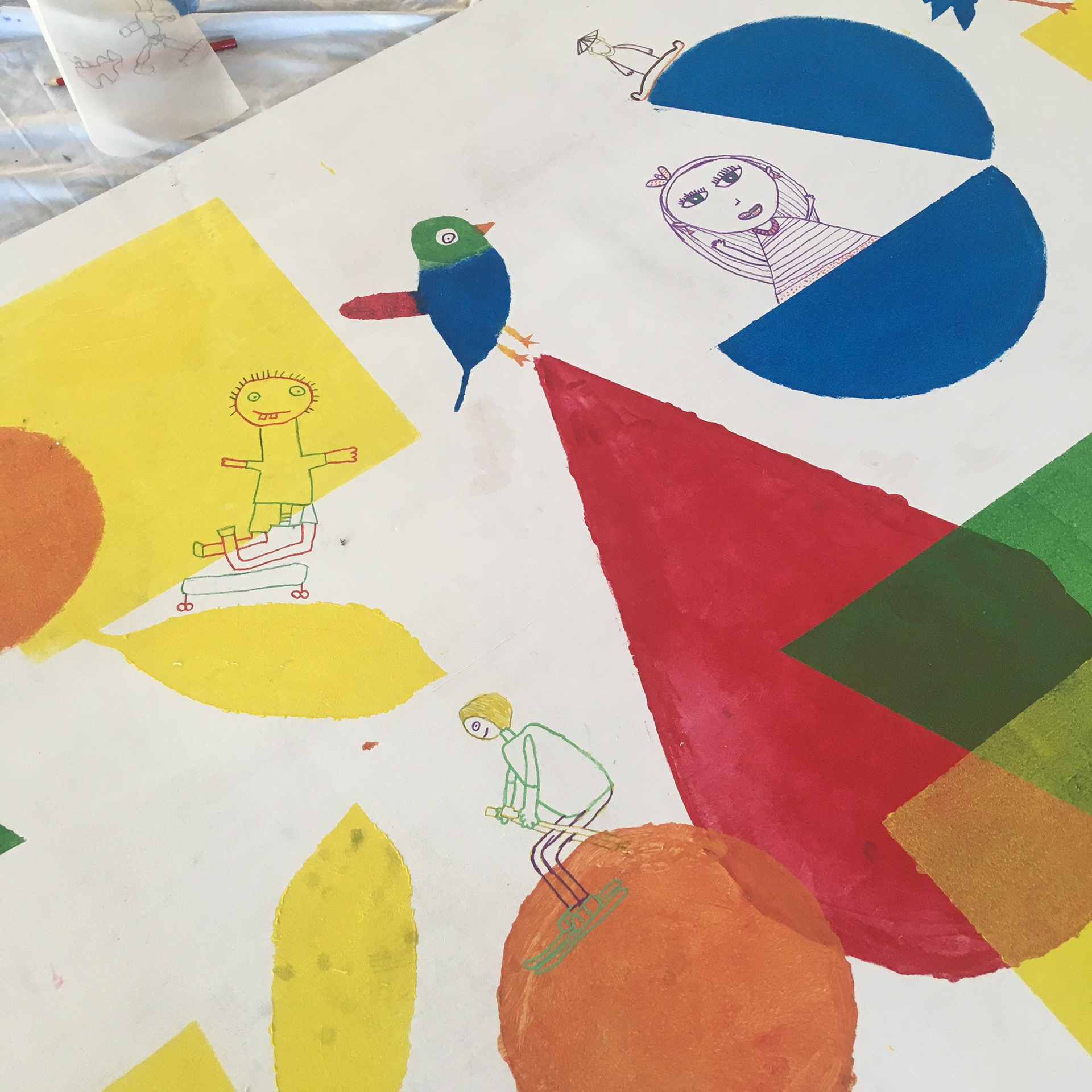 Emmanuelle Houssais illustratrice illustration graphiste graphisme album jeunesse exposition biodiversité atelier worshop pochoir