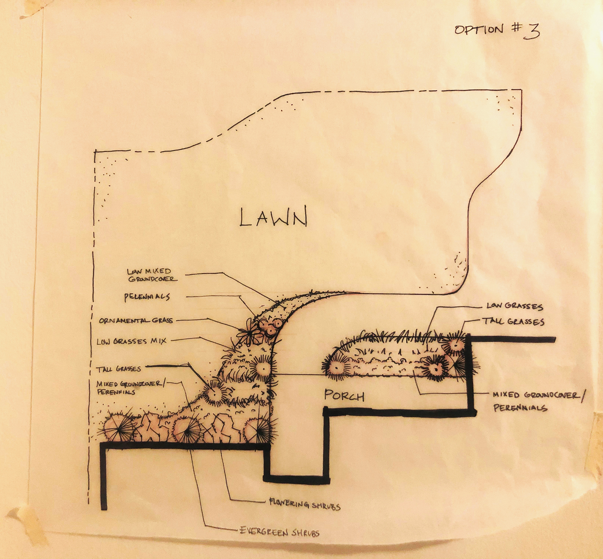 front yard sketch design - option 3