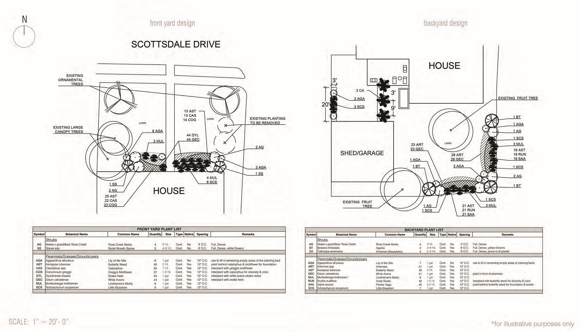 front & backyard layout/planting plan