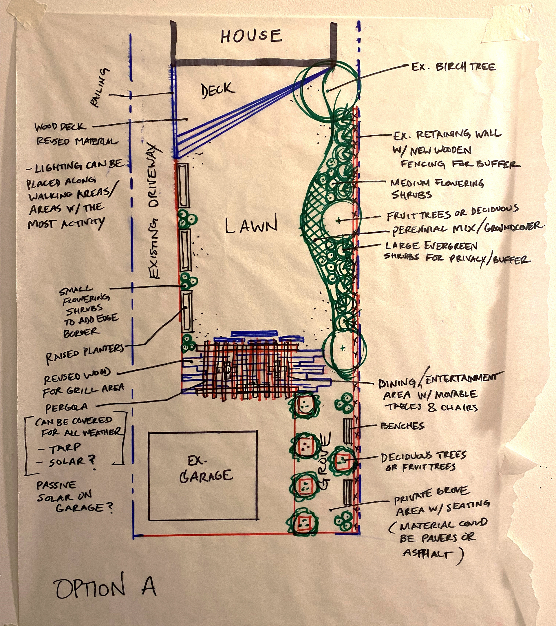 backyard sketch design - option 1