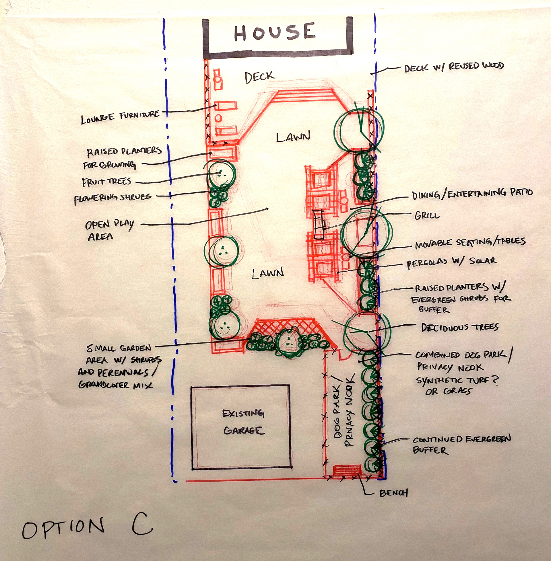 backyard sketch design - option 3