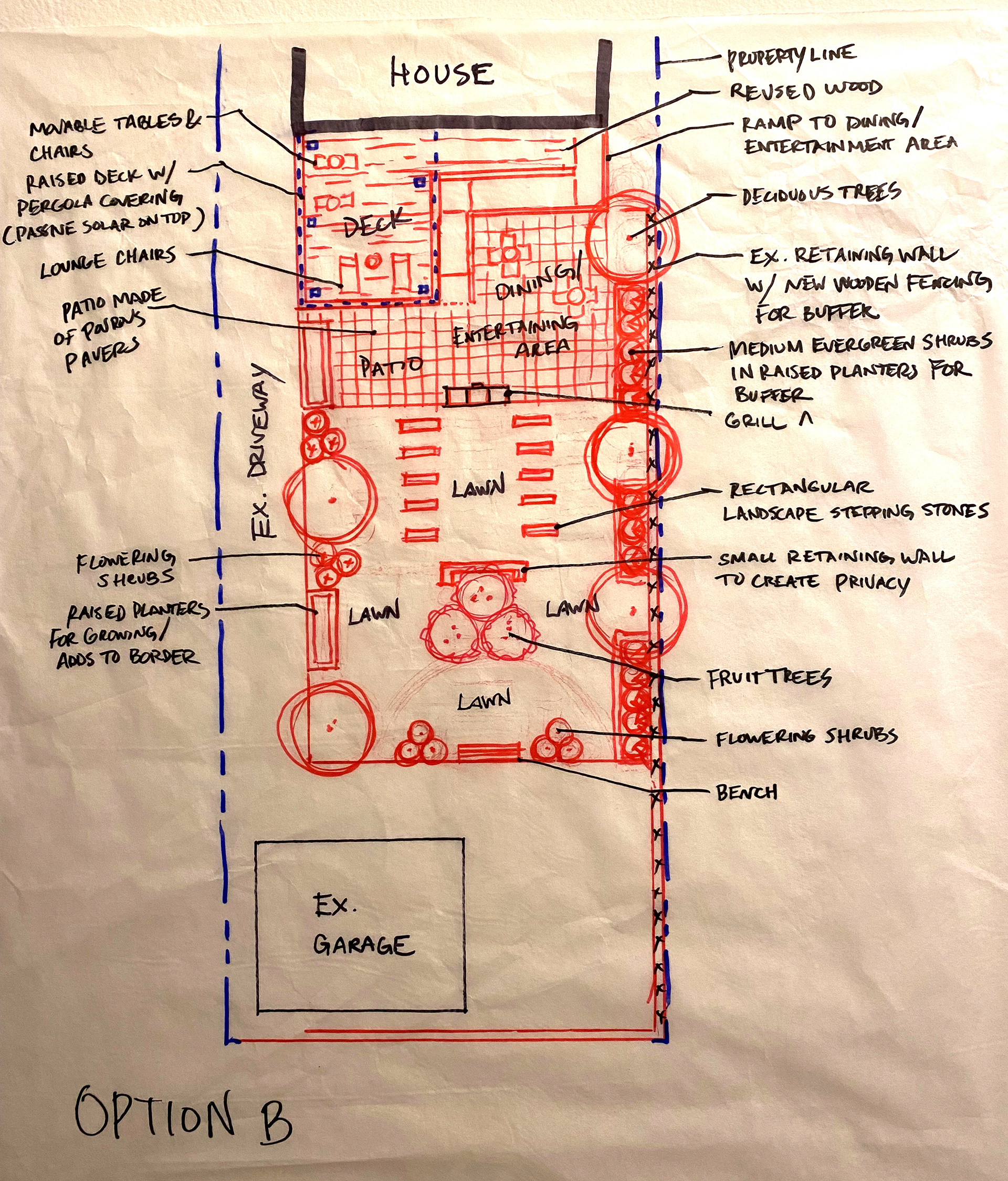backyard sketch design - option 2