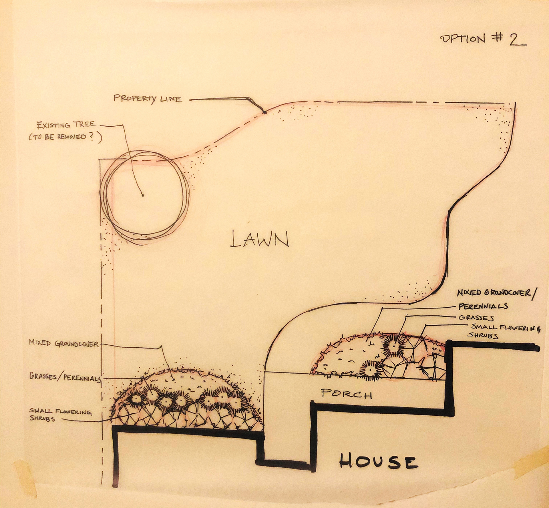 front yard sketch design - option 2