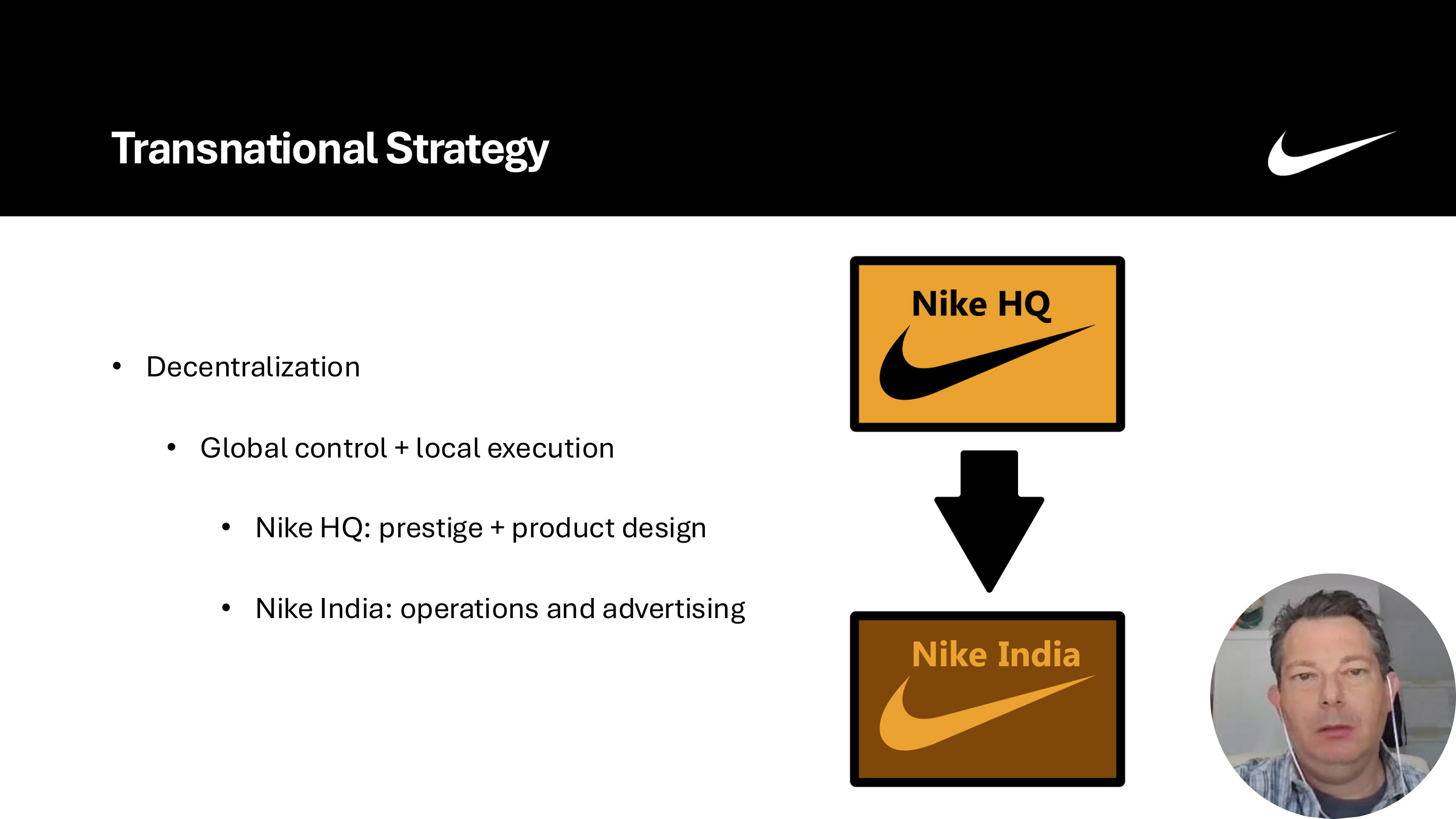 Nike India market entry strategy highlighting transnational strategy