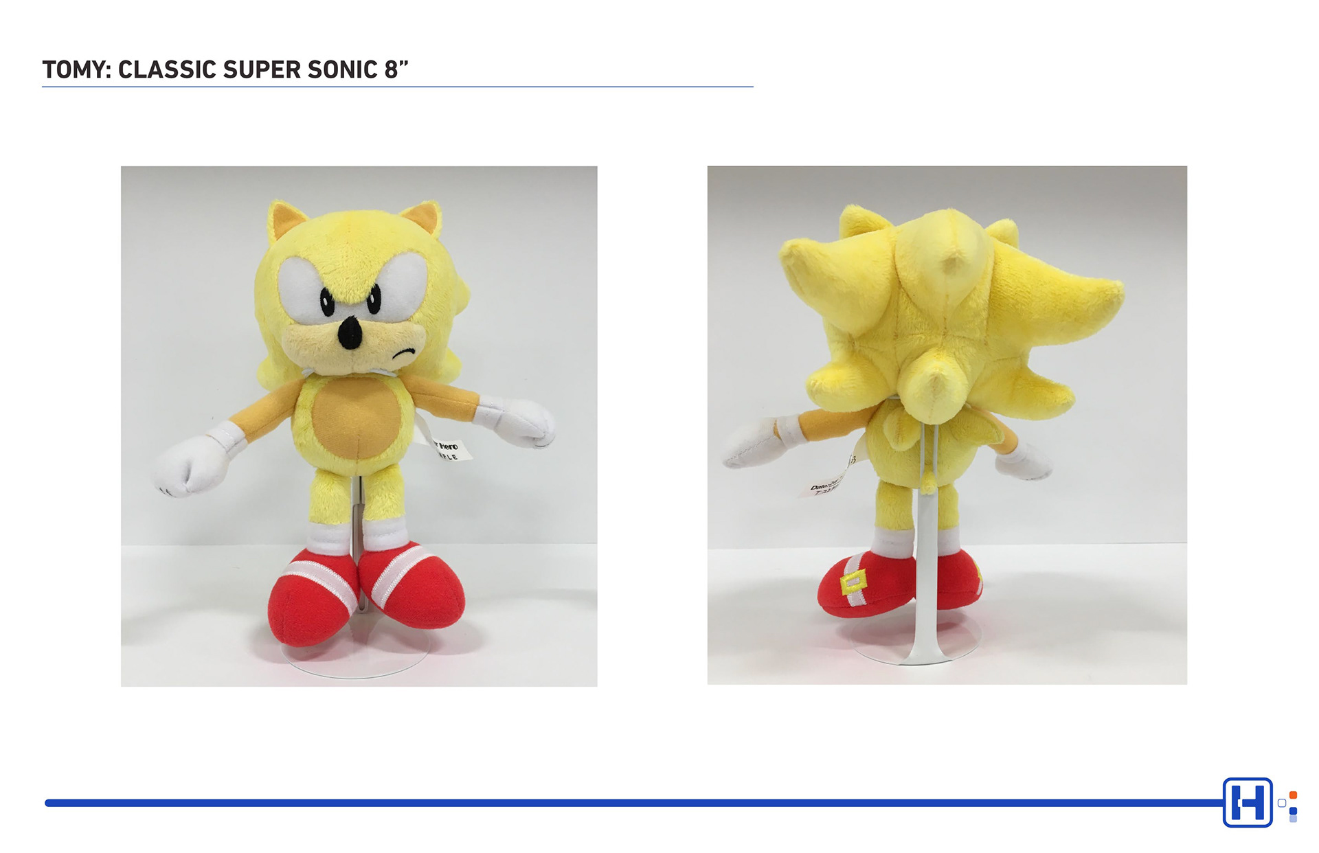 TOMY SEGA Sonic plush featuring Classic Super Sonic 8"