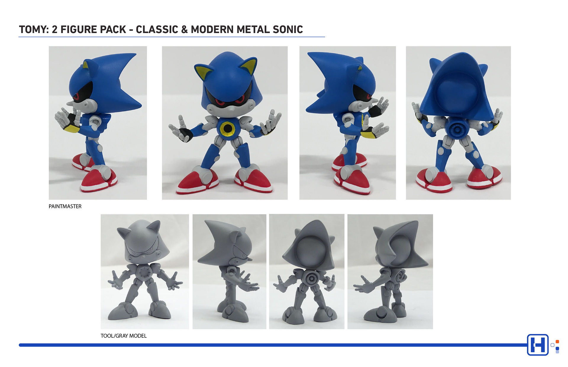 TOMY SEGA Sonic action figure featuring classic metal sonic paintmaster and tool sample models