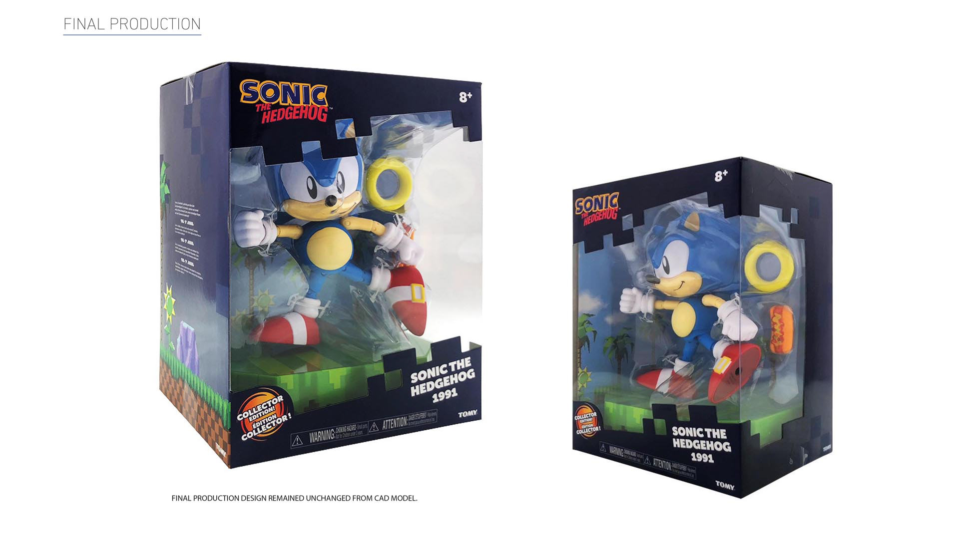 TOMY SEGA Sonic Classic 1991 Ultimate Figure featuring final production and packaging