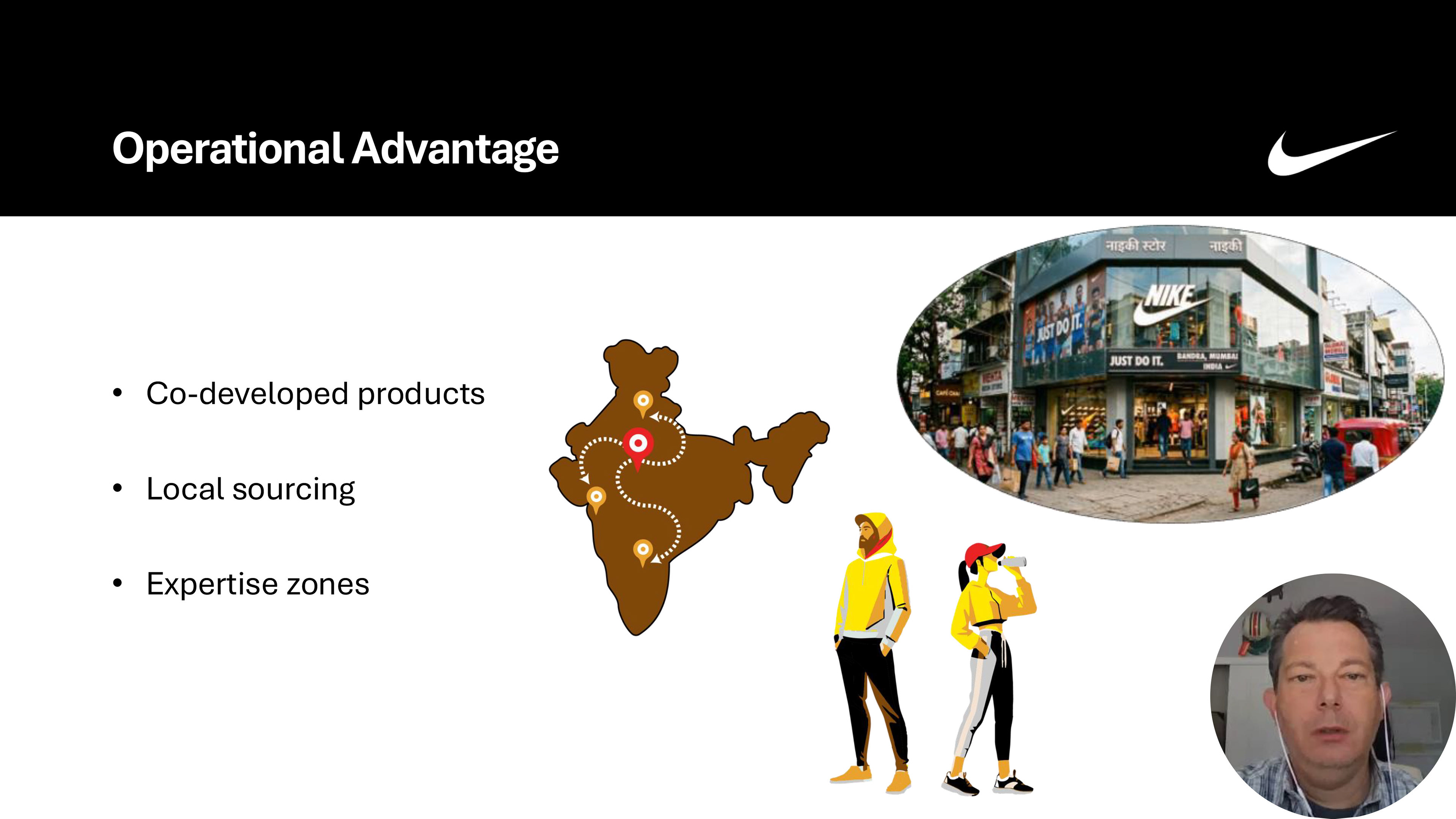 Nike India market entry strategy highlighting operational advantage