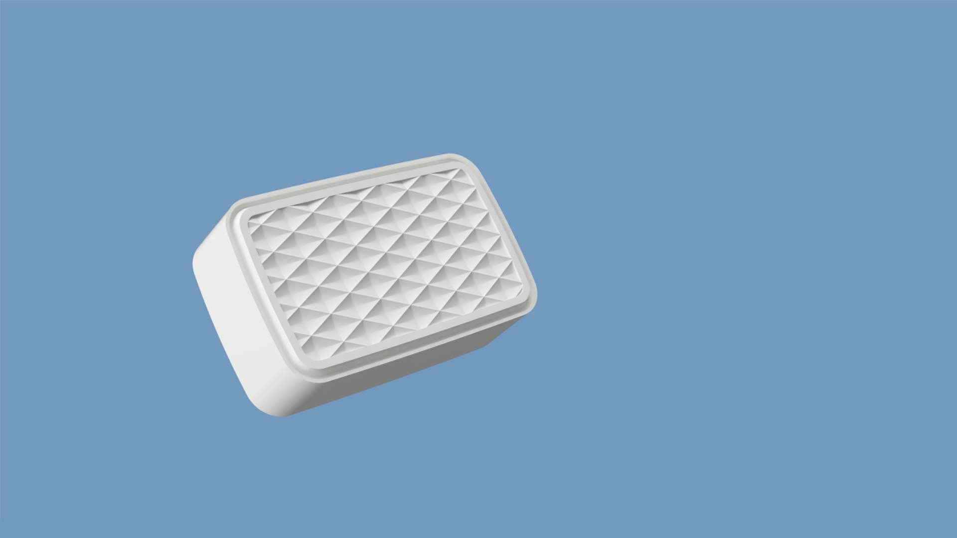 PEQ home security sensors featuring a keyshot render of the water sensor