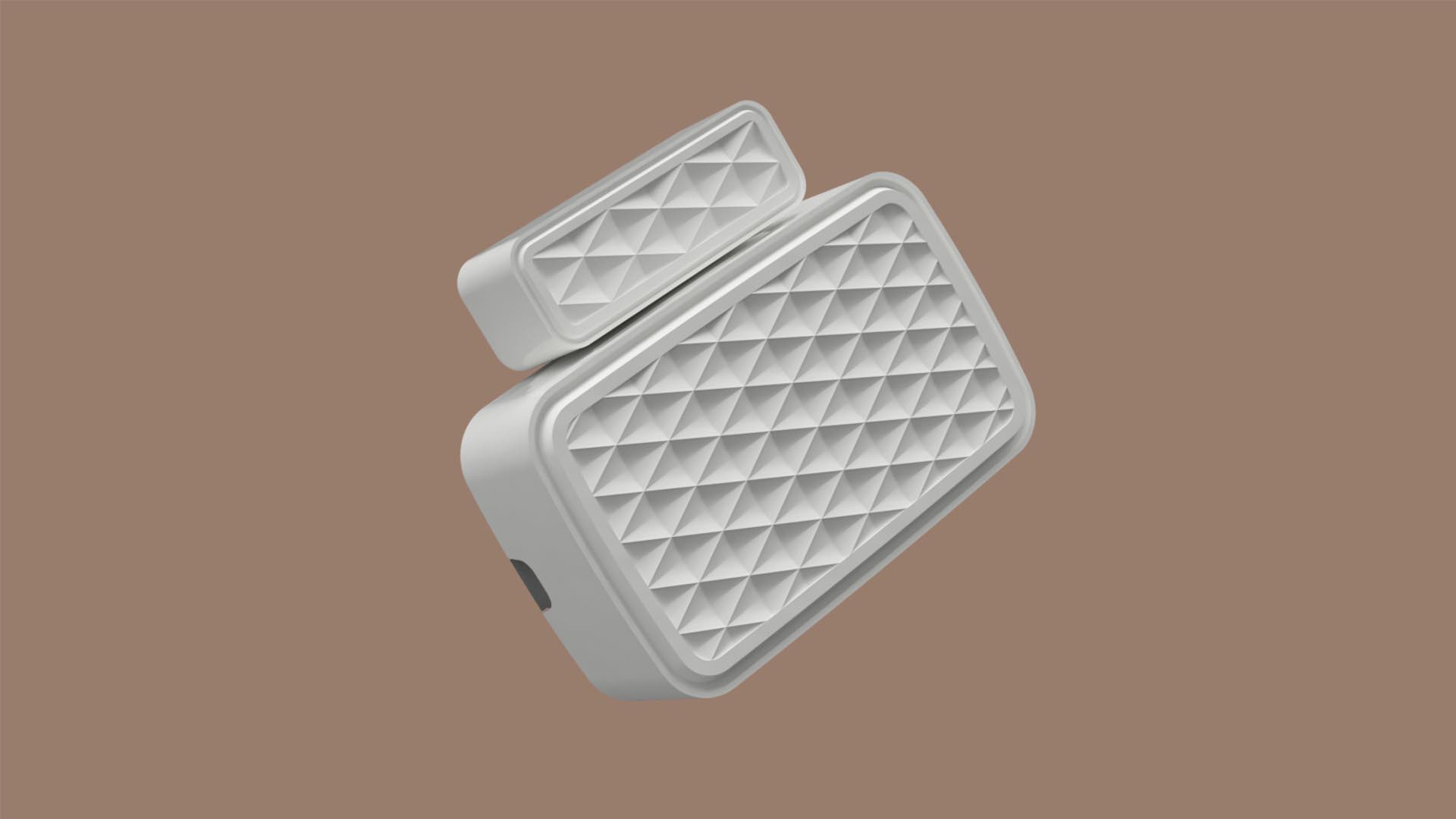 PEQ home security sensors featuring keyshot render of the door sensor