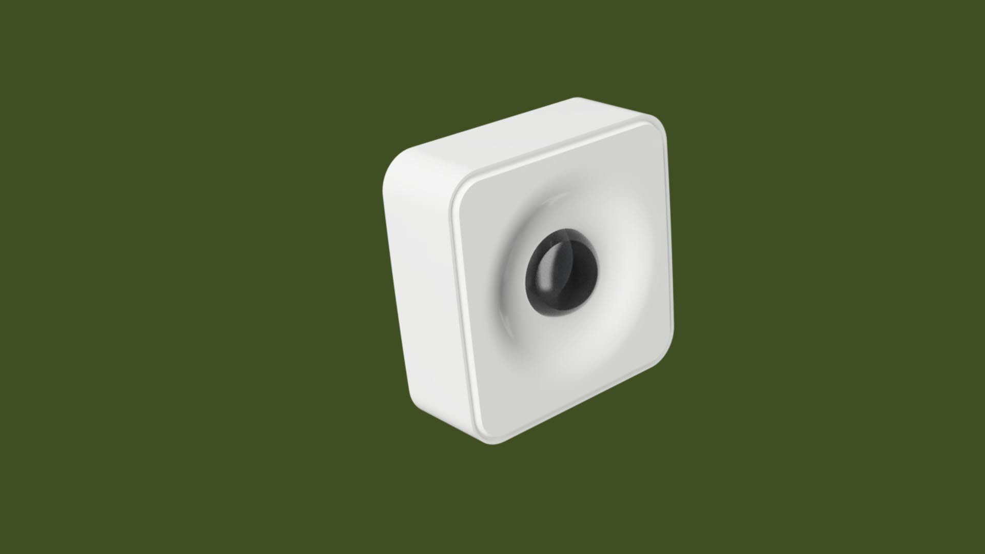 PEQ home security sensors featuring a keyshot render of the motion sensor