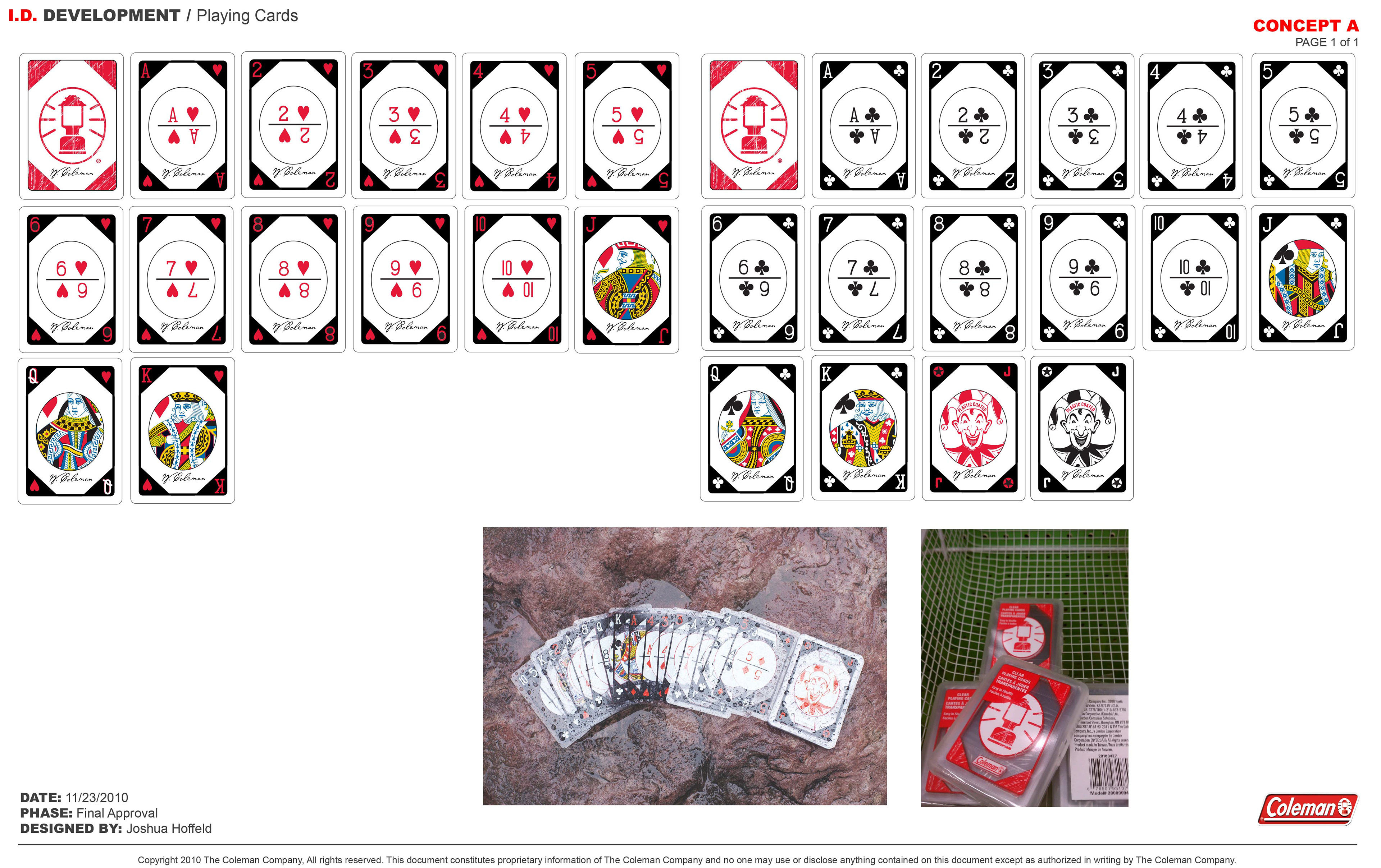 Playing cards, Bicycle Playing cards, Coleman playing cards, transparent playing cards, outdoor playing cards