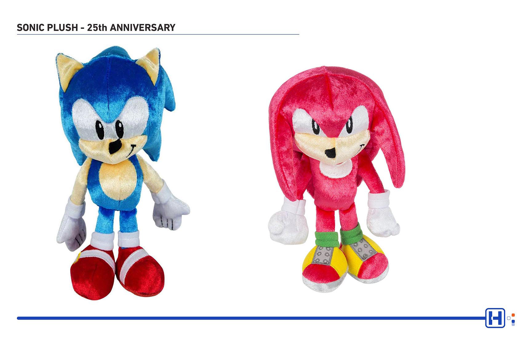 TOMY SEGA Sonic plush featuring Classic Sonic and Knucles 25th Anniversary edition