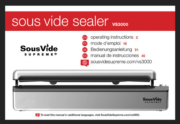 SousVide Supreme VS3000 Vacuum Sealer on Vimeo